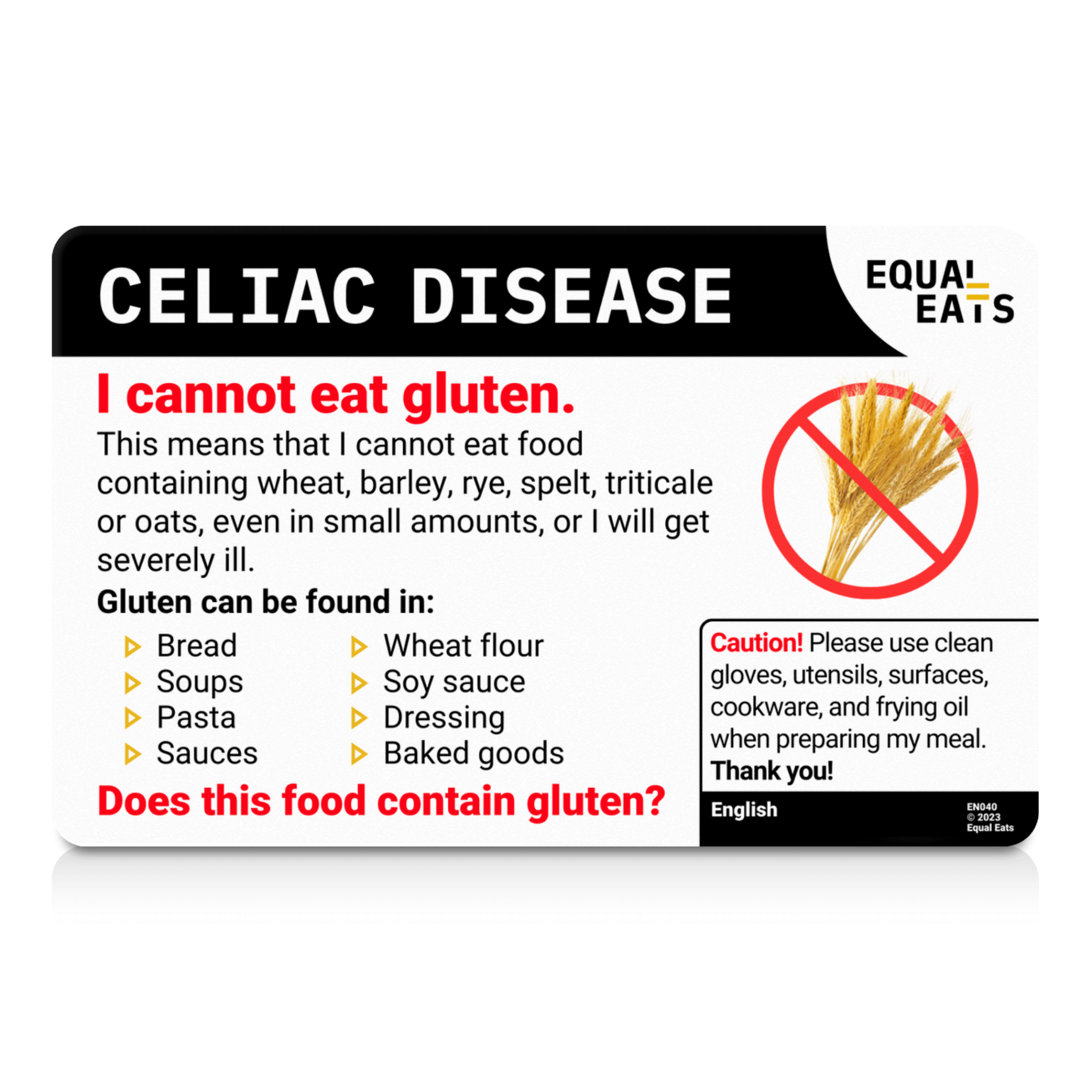 Celiac Chef Card Gluten Free Food List Equal Eats