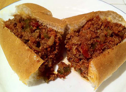 Portuguese piri piri hot peppers sloppy joe