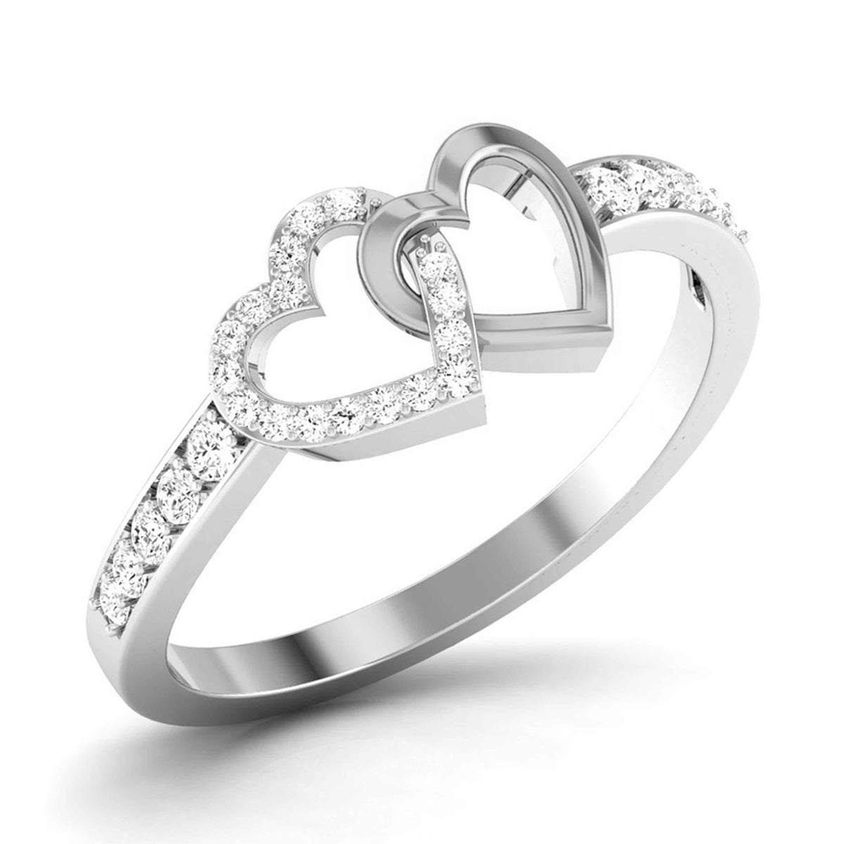 Designer Platinum Heart Diamond Ring JL PT R 8148