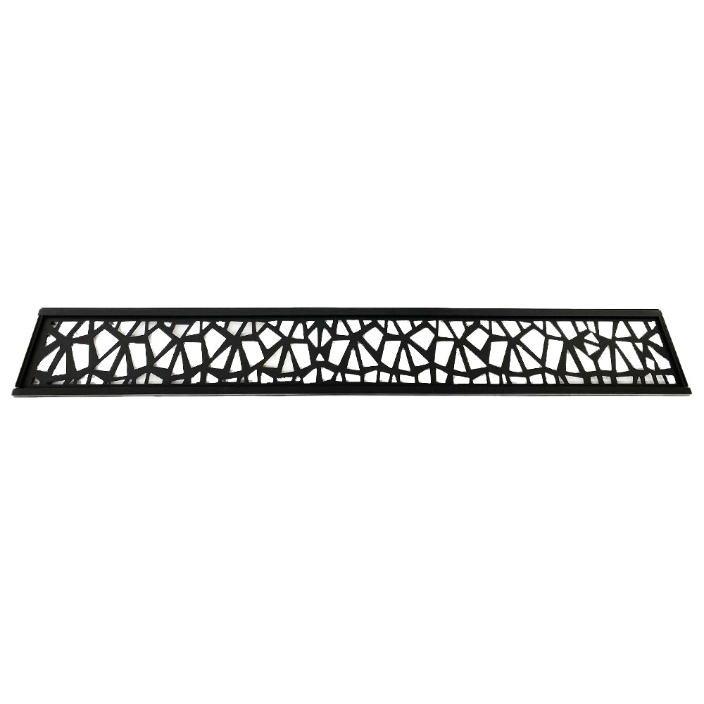 Lot de 4 lames décoratives horizontales en aluminium ajouré PRISM pour clôture composite + cadre