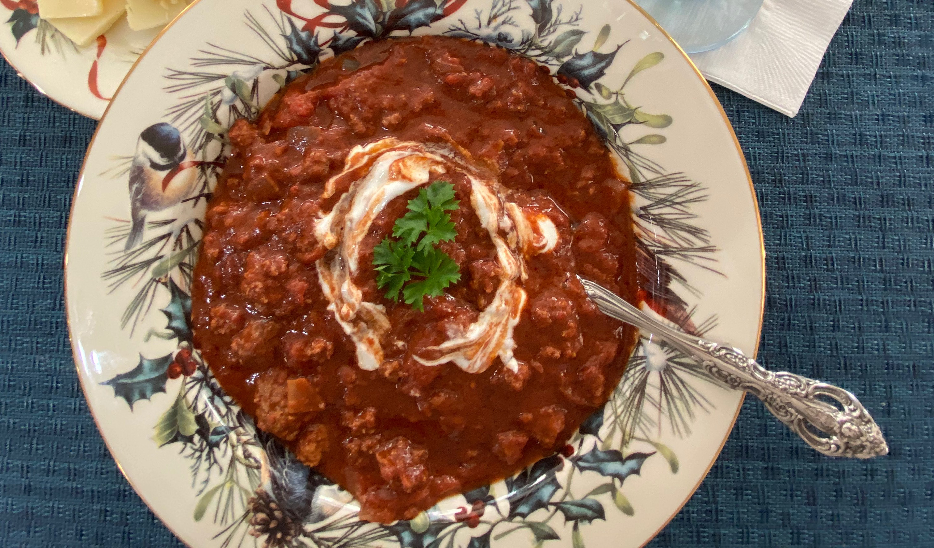 A serving of Julie's Mayan Spice Chili.