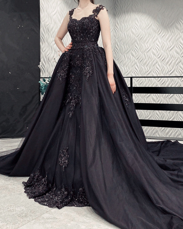 black lace mermaid prom dresses 2022