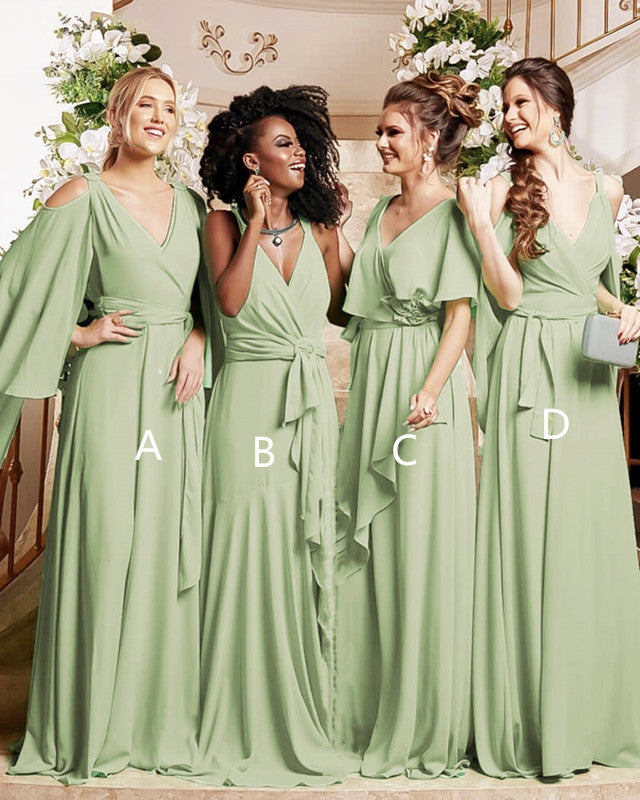 seafoam green bridesmaid dresses