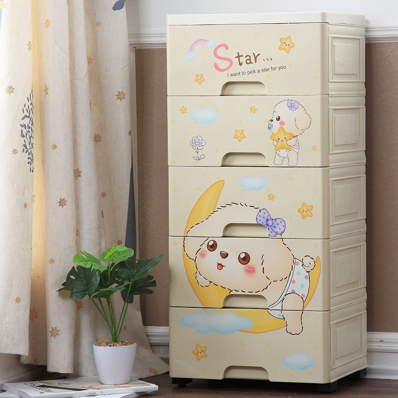 多 格 宝宝 Plastic Drawer Storage Cabinet Drawer Cabinet Four Tier