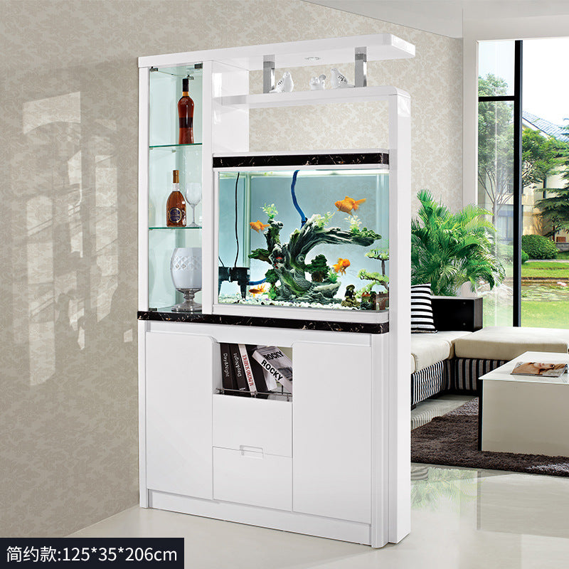 Entrance Cabinet With Aquarium Living Room Modern Minimalist
