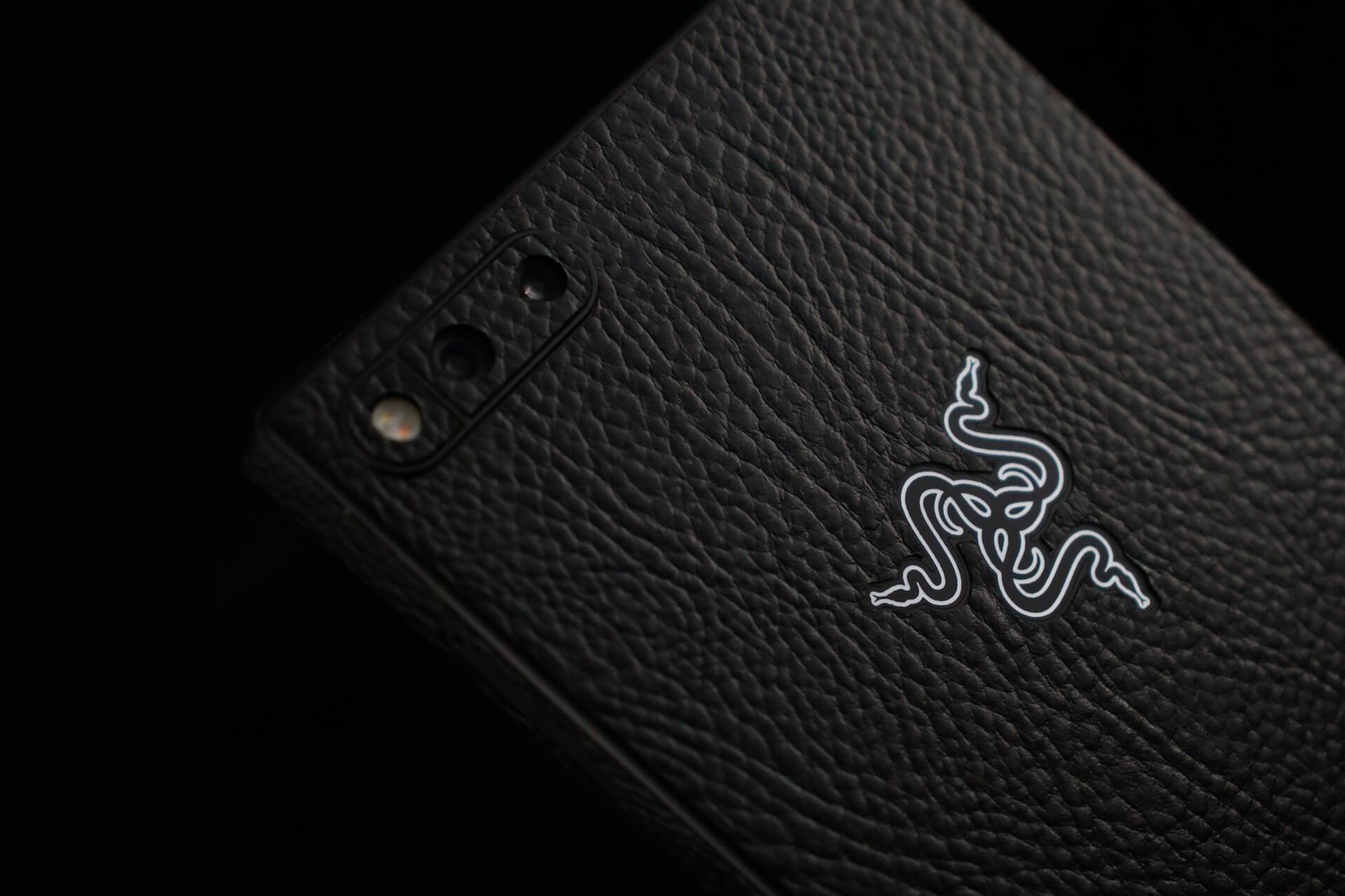 Razer Phone Black Leather Skins