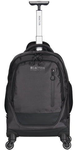 Kenneth Cole Reaction 17" Polyester Dual Compartment 4-Wheel Laptop Backpack, Pindot Charcoal