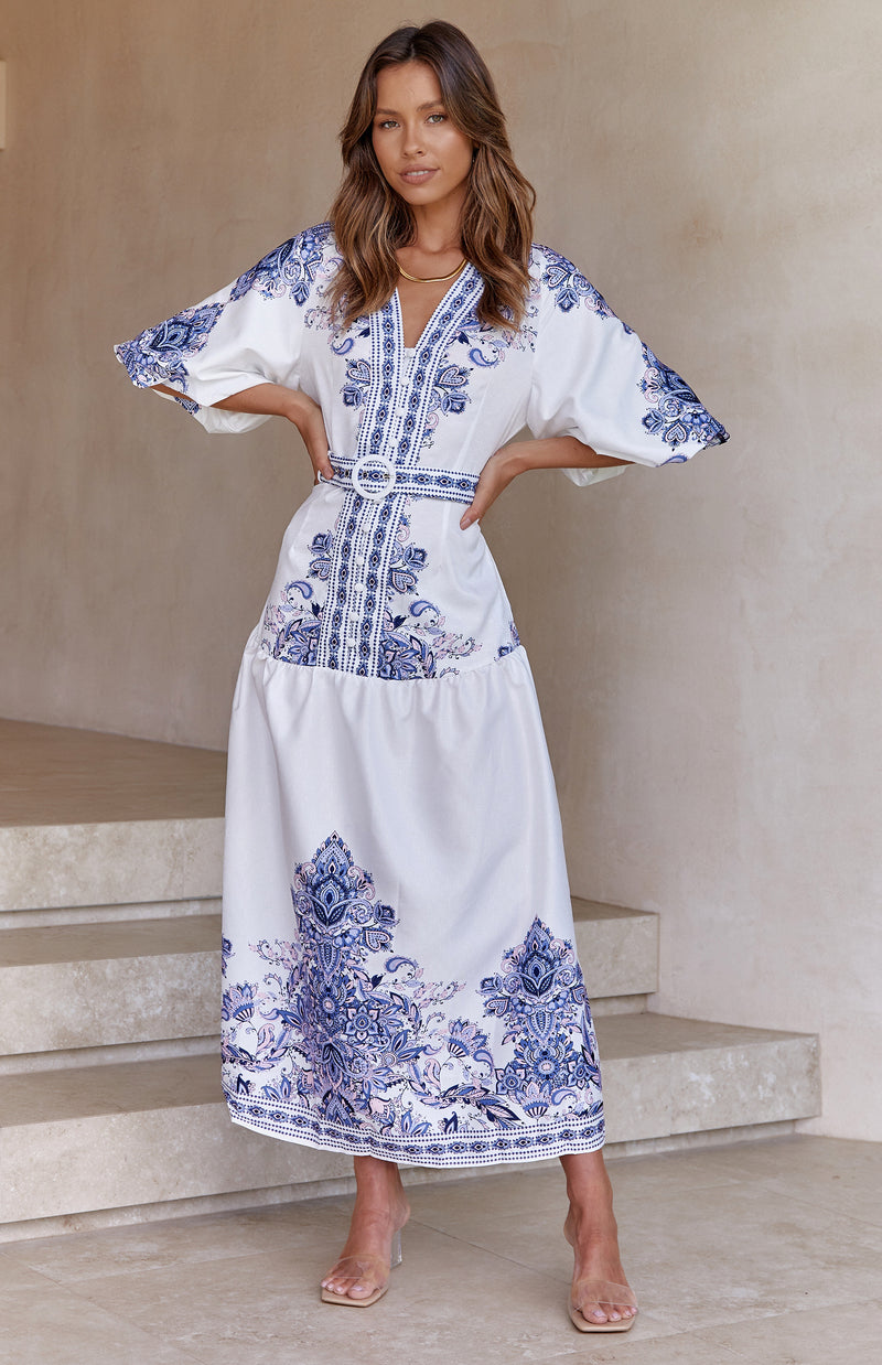 CARAVAN DRESS - WHITE PRINT