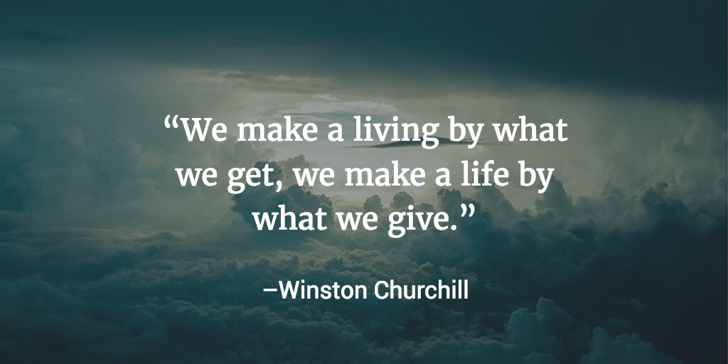 A quote about the habit of helping others by Winston Churchill