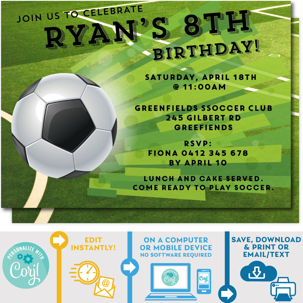 Free Printable Soccer Party Invitations Templates