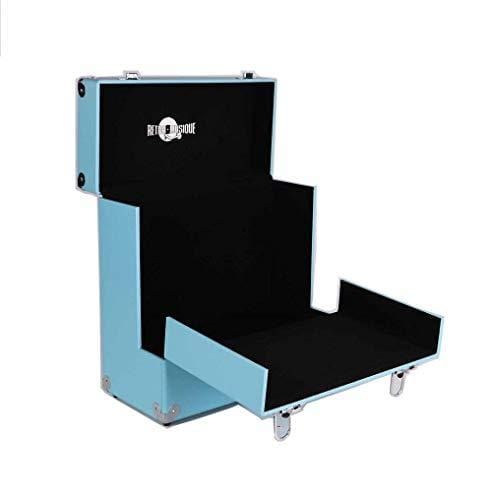 Retro Musique 12 Vinyl Record LP Storage Case Box with Unique Folding Front Flap for Better Access to your LPs Turquoise Turquoise