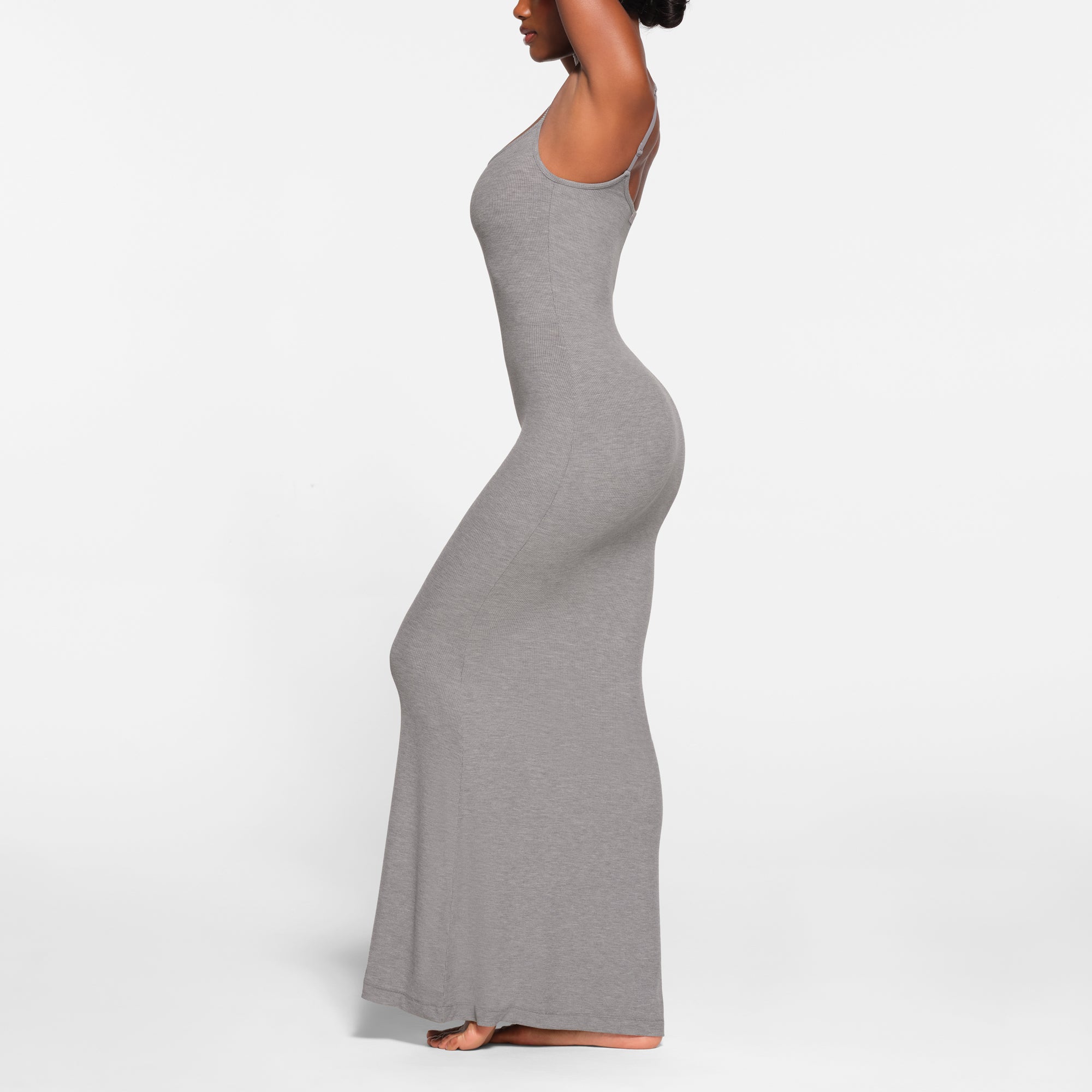 YOURS Plus Size Grey Marl Soft Touch Midi Dress
