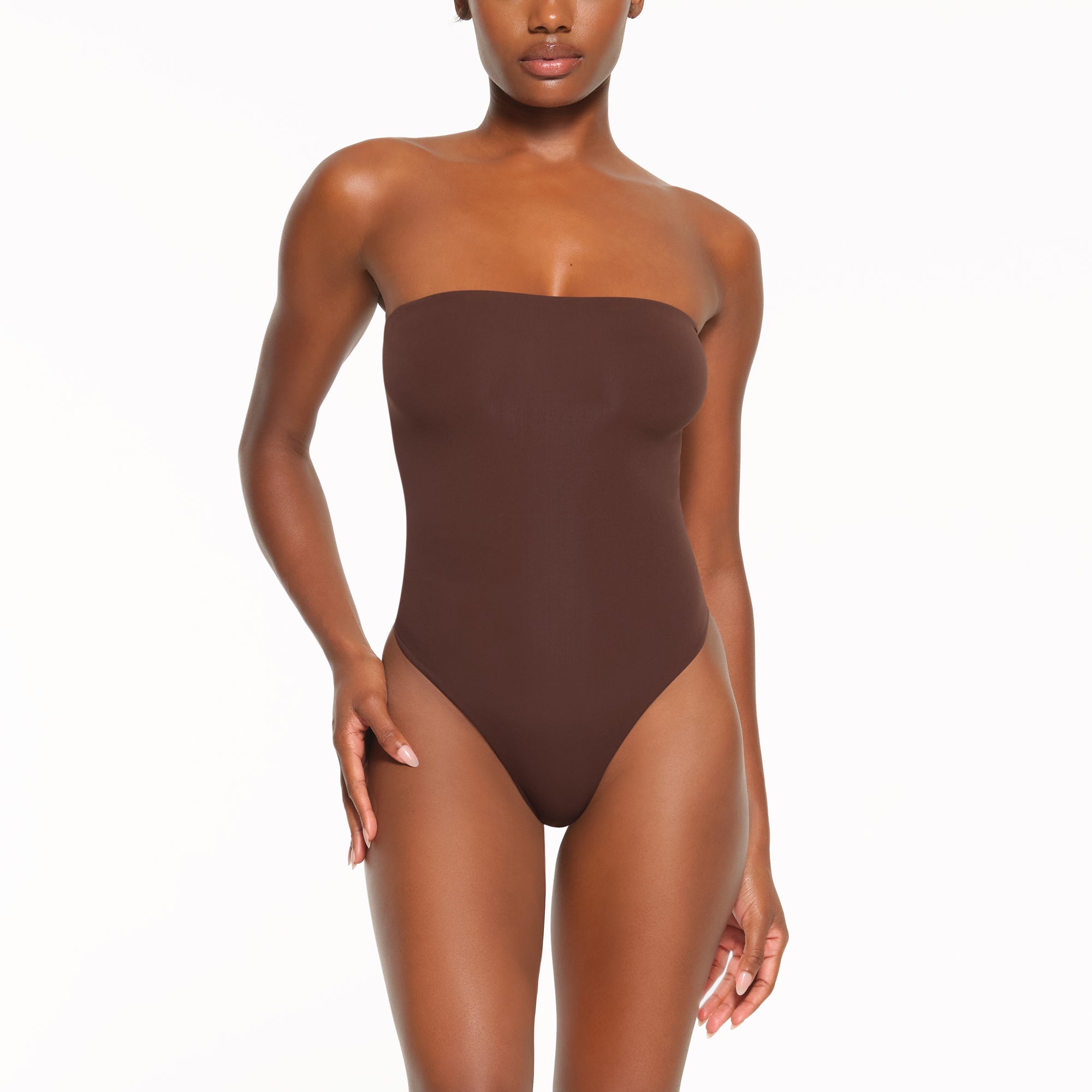 Aston Strapless Bodysuit Brown Curve