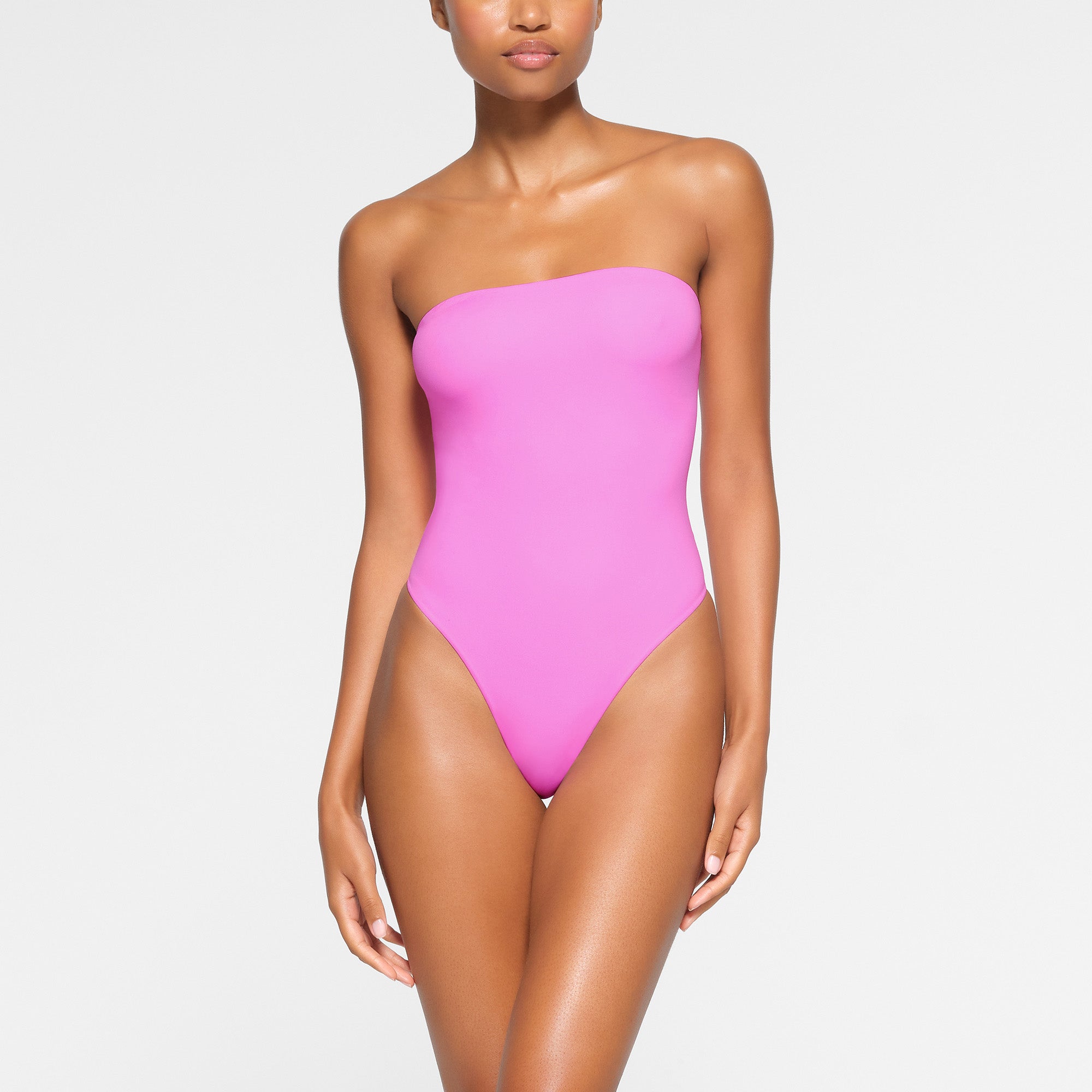 FITS EVERYBODY STRAPLESS BODYSUIT | NEON ORCHID