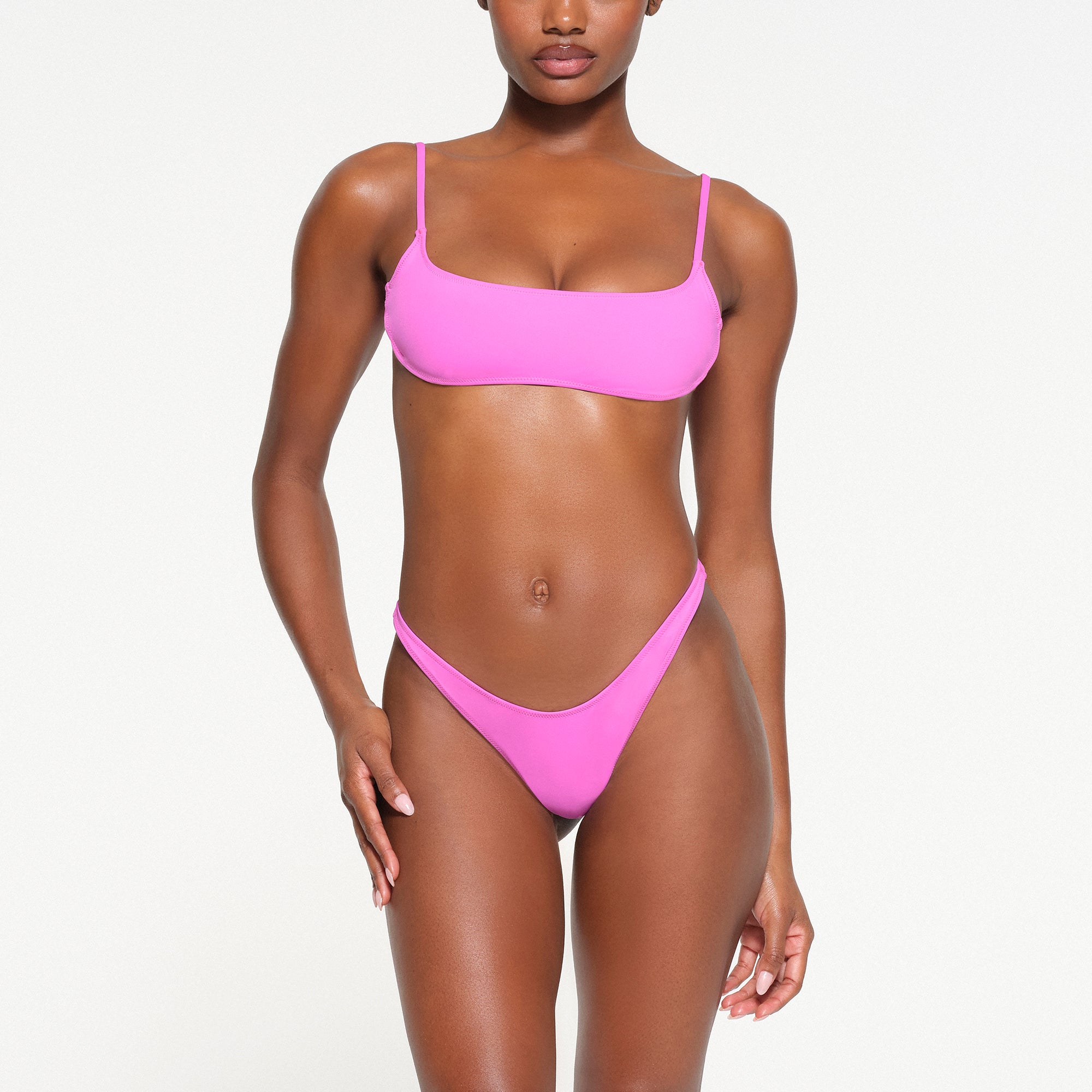 Neon pink bikini top