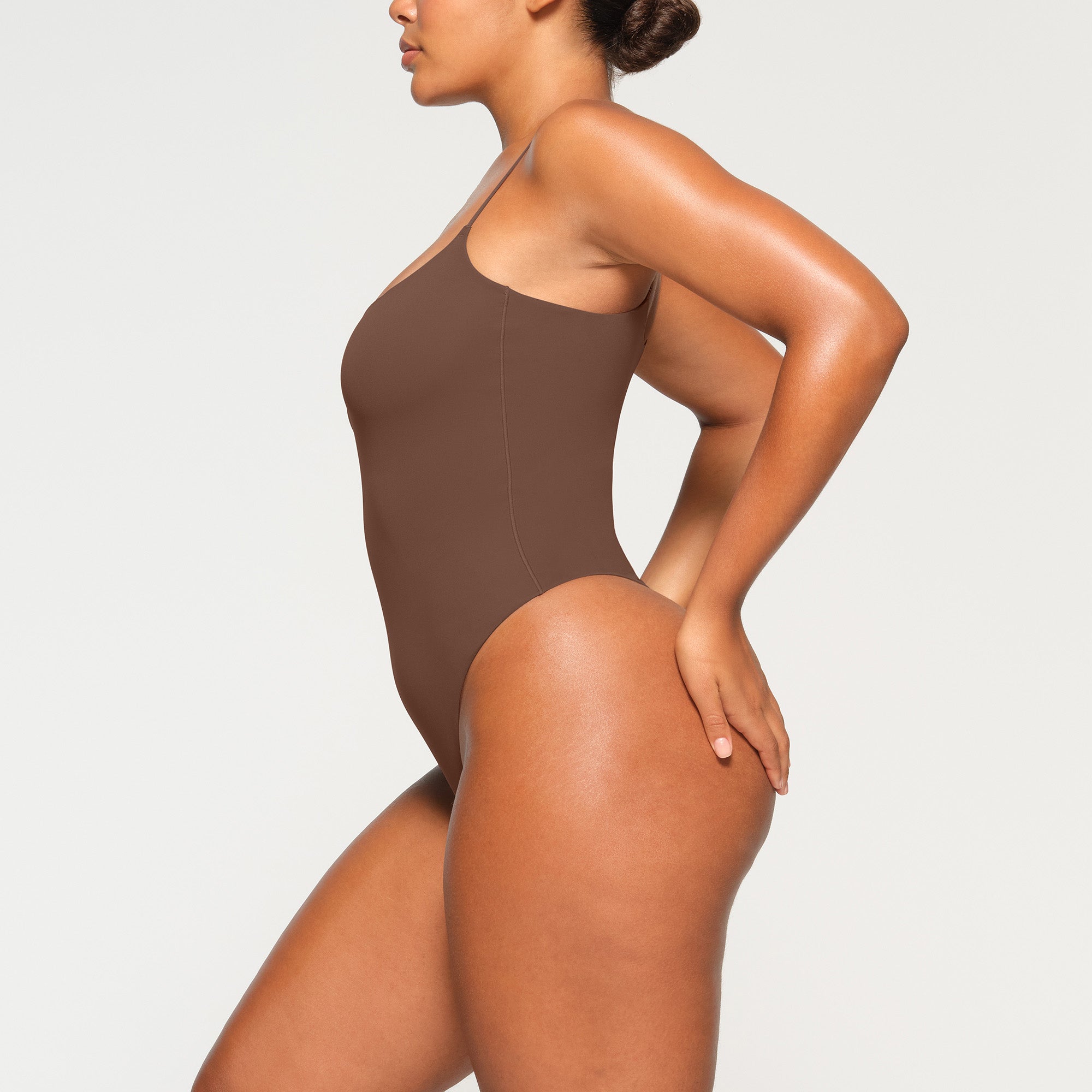 SKIMS, Tops, Skims Shimmer Cami Bodysuit In Tan Brown Umber Stretch  Shaping Size 4x New