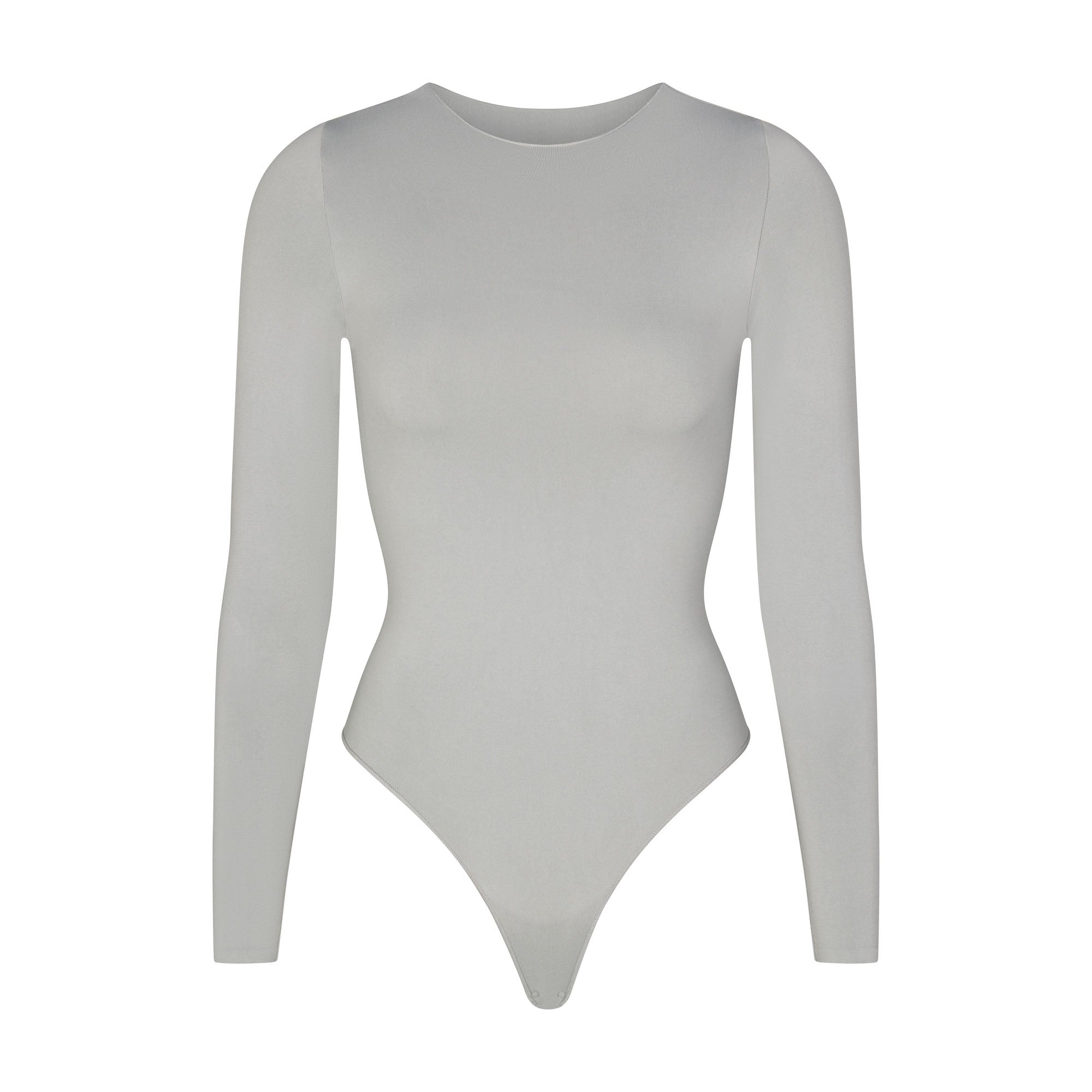 Long Sleeve Bodysuit - Light Grey Marl