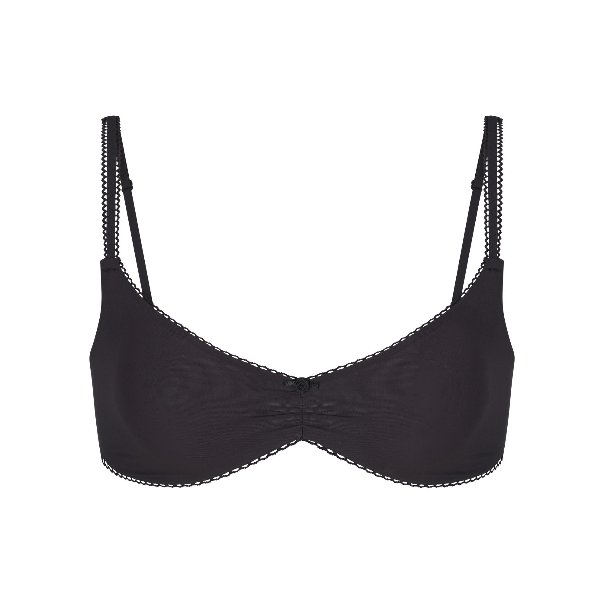 DKNY Women's Logo Seamless Wirefree Scoop Bralette, Black