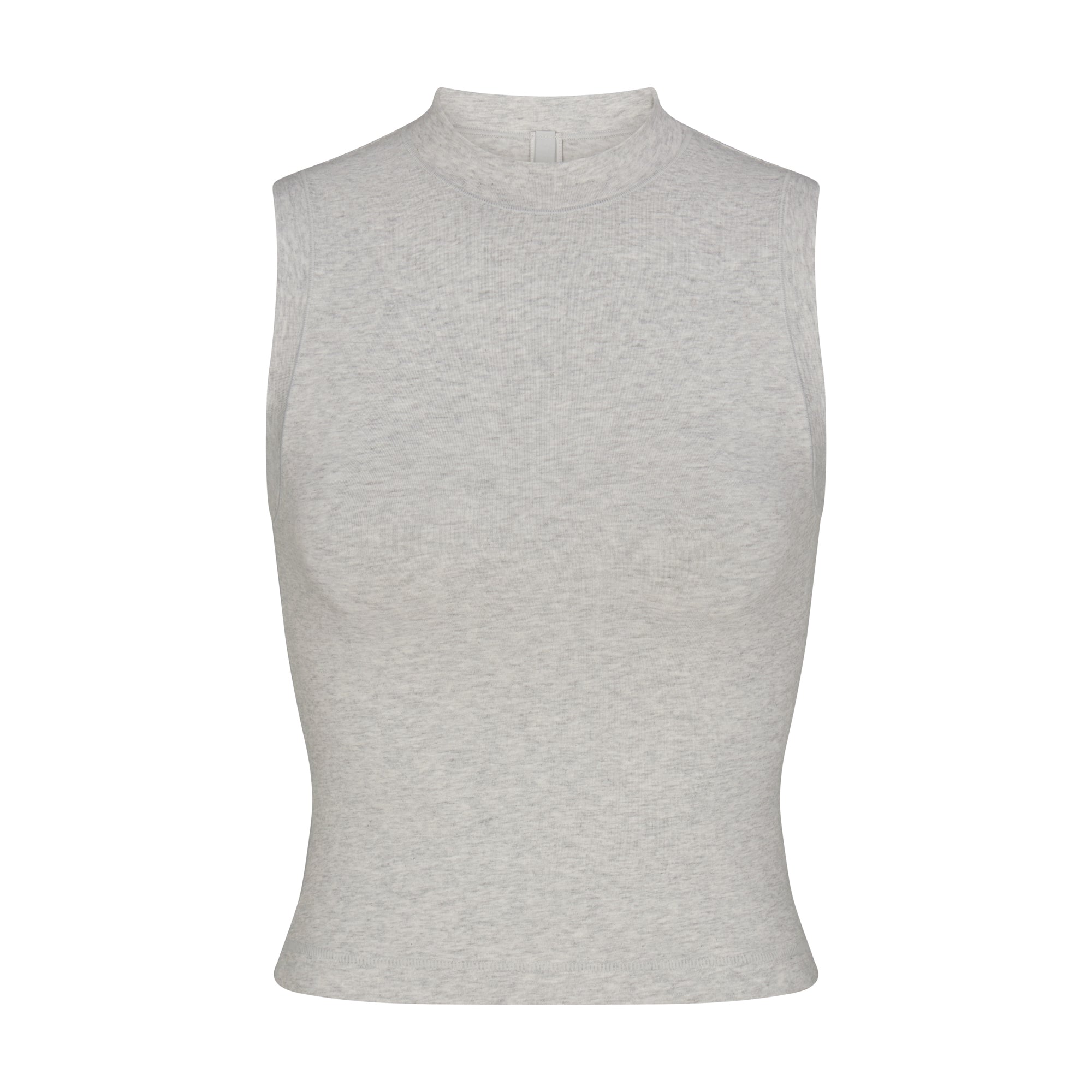 COTTON JERSEY MOCK NECK TANK