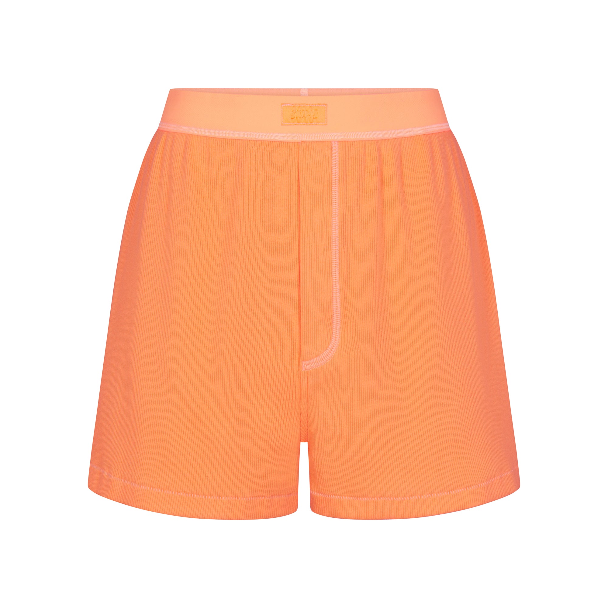 Skims Off-white Cotton Rib Boxer Boy Shorts