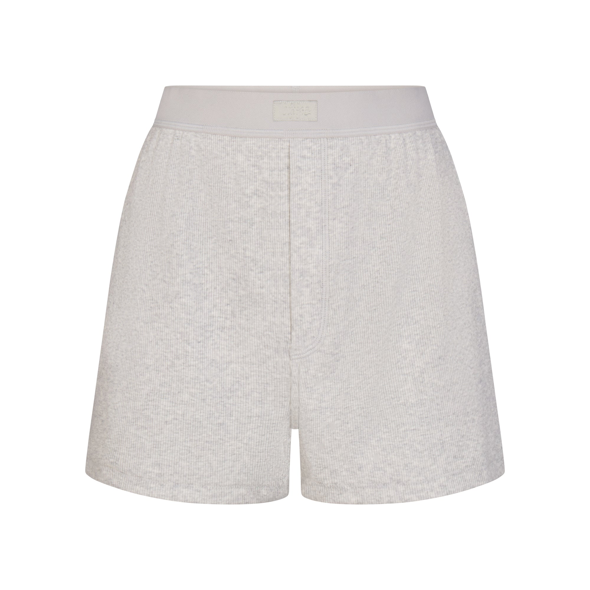 Womens Skims grey Cotton-Blend Ribbed Boxer Shorts | Harrods UK