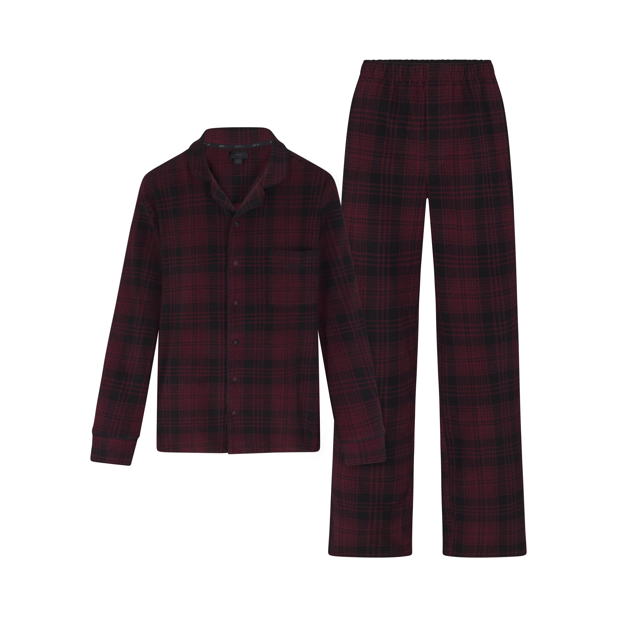 SKIMS Fleece Plaid Top & Pant Sleep Set In Jasper Buffalo Check NEW Size 4X