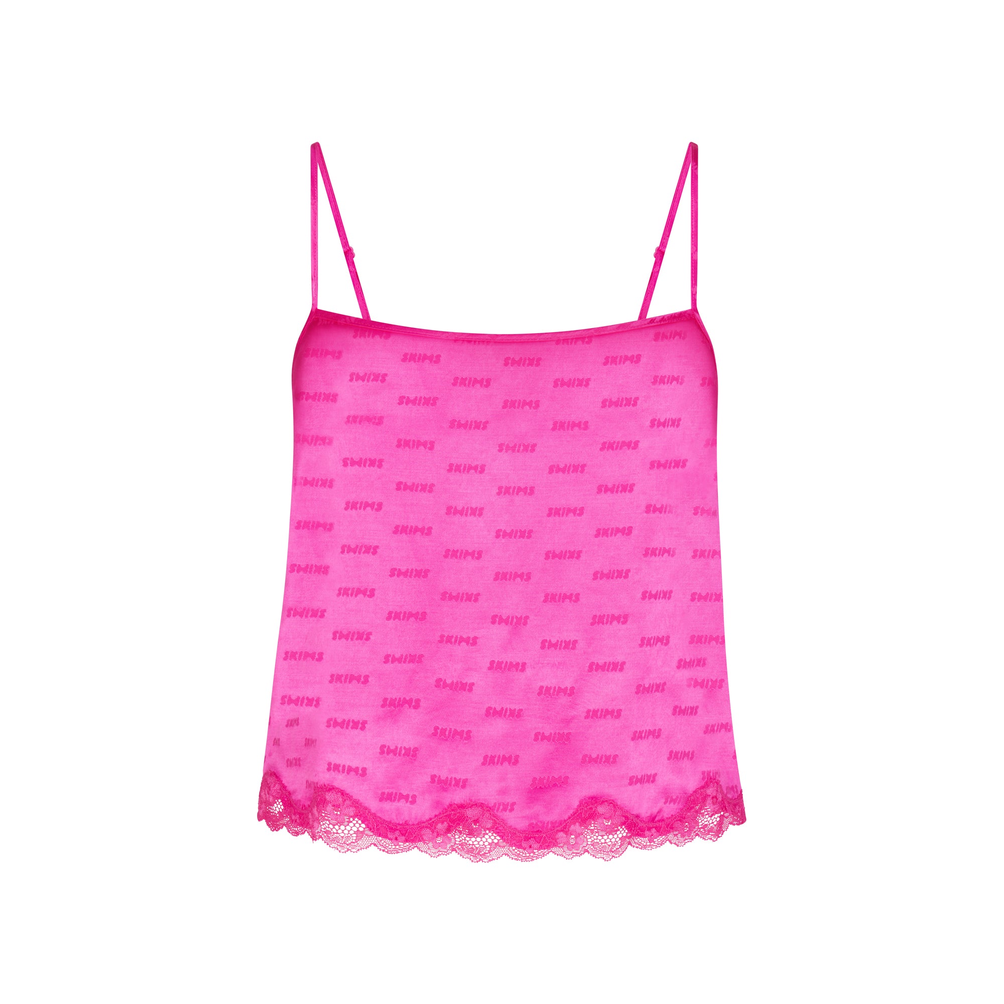 SKIMS JACQUARD LACE CAMI | HOT PINK