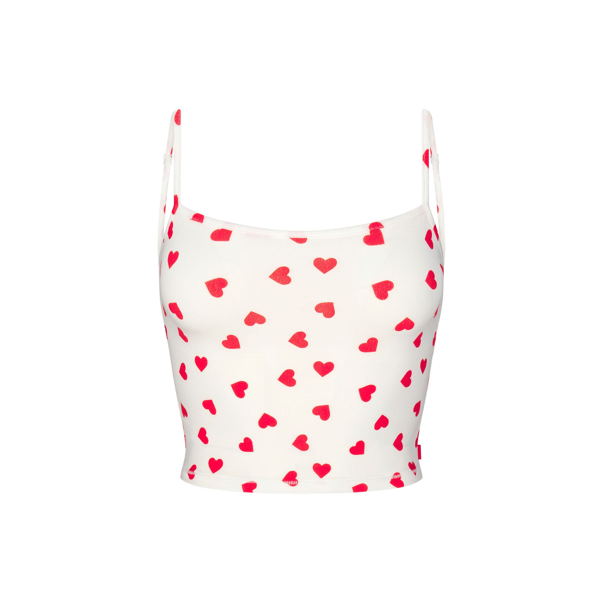 SKIMS SLEEP STRAIGHT NECK CROPPED CAMI | RUBY AND MARBLE HEART