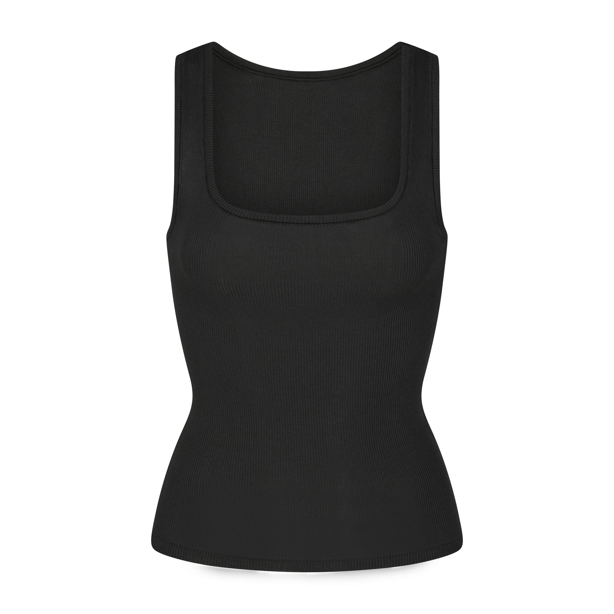 Long Tank Tops For Women Ribbed Long Camisole Cami Dress Black L