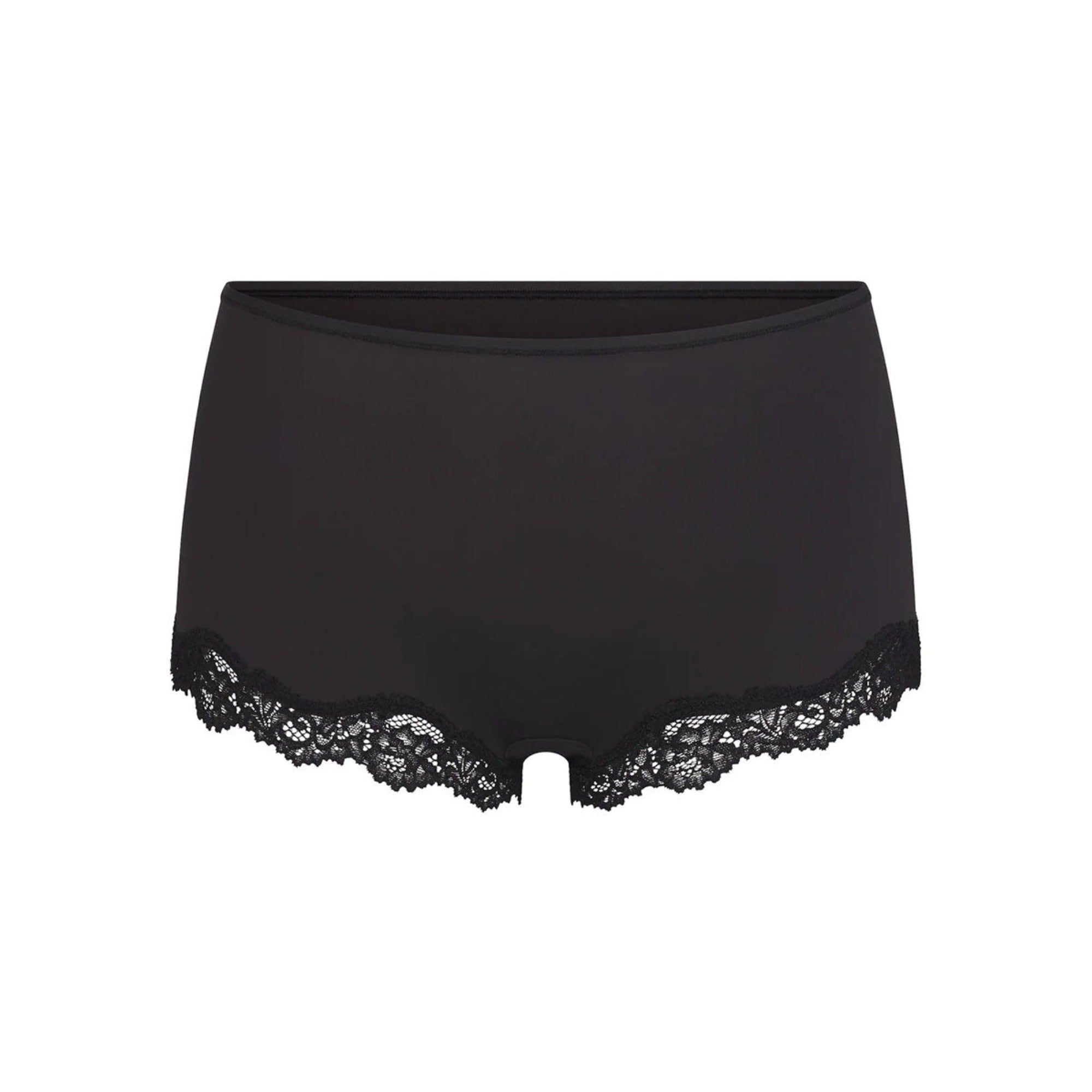 Fits Everybody lace-trimmed stretch boy shorts - Onyx