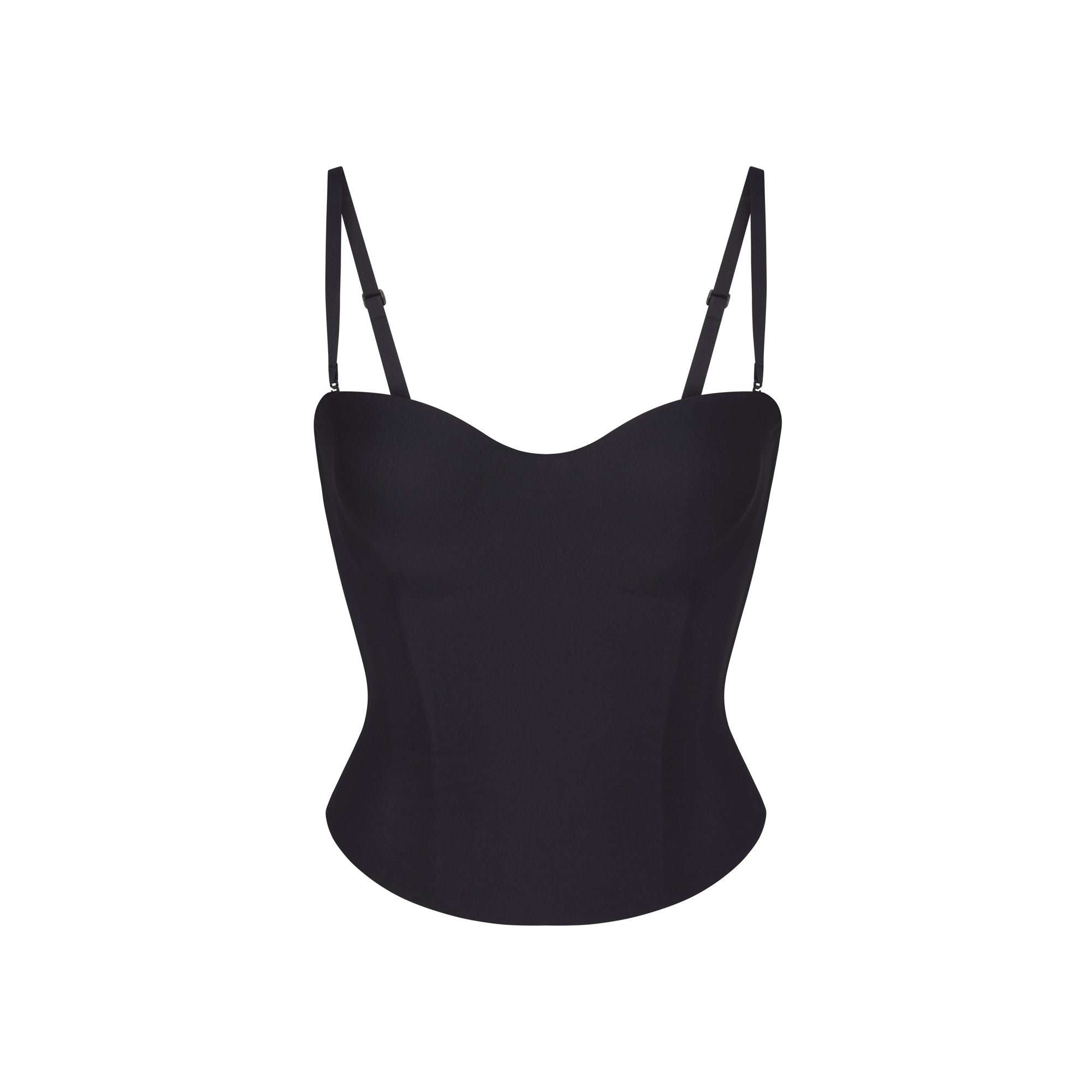 Womens COTTON CORSET BUSTIER Charcoal, SKIMS Tees & Tanks