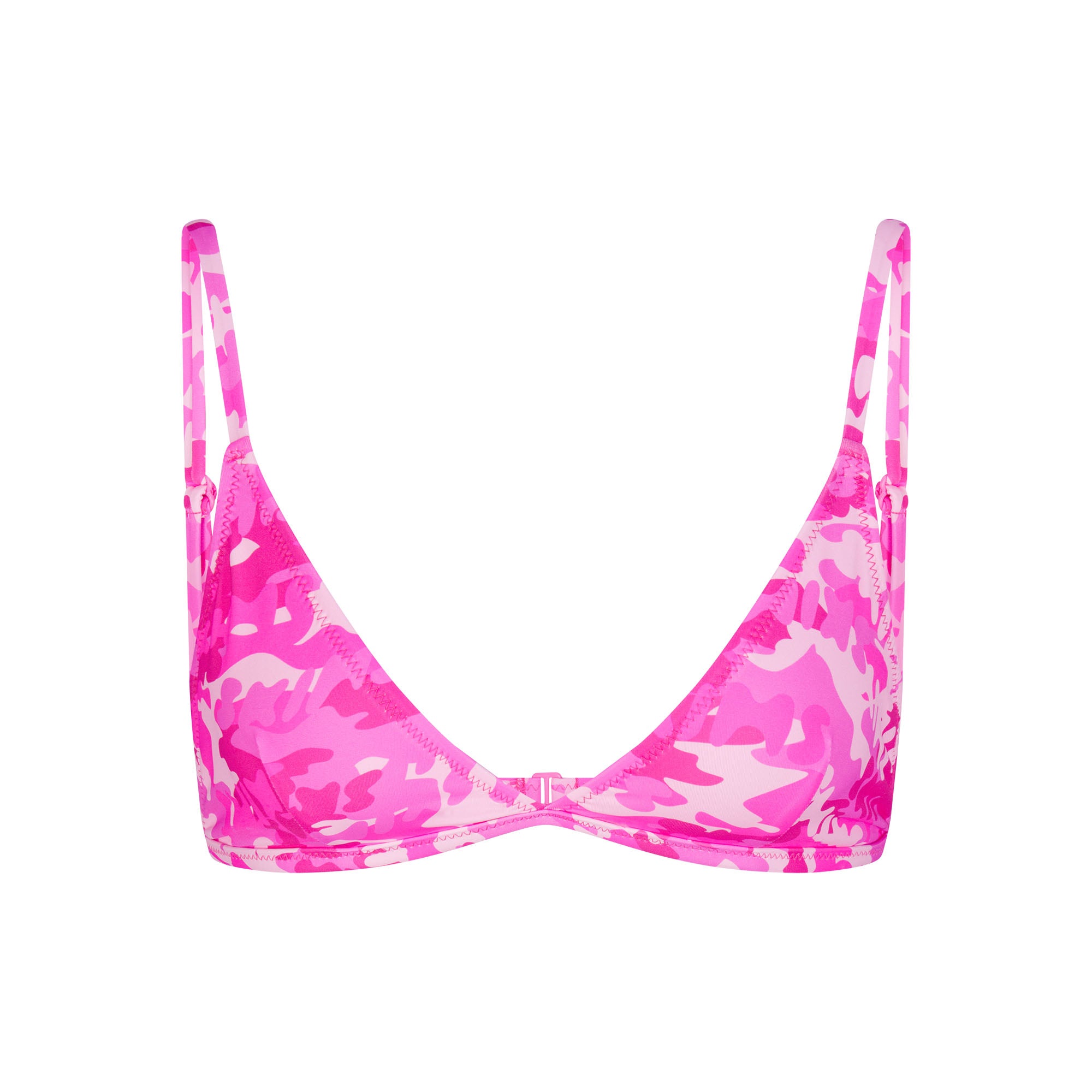 Seersucker Multi-wear Triangle Bikini Top in Bubblegum Pink