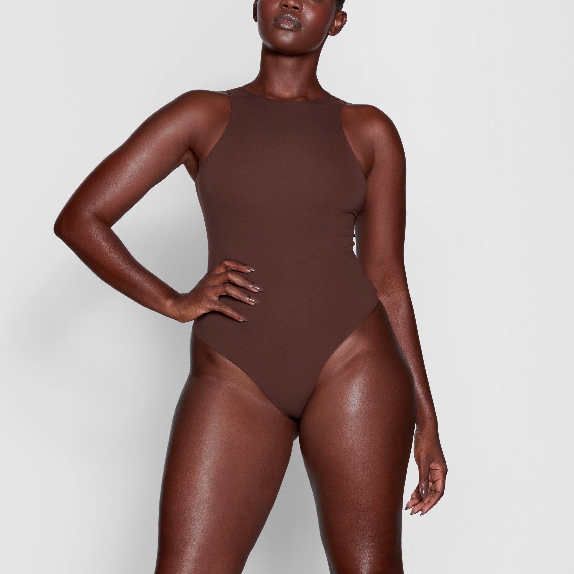 SKIMS Beige Fits Everybody High Neck Bodysuit – BlackSkinny