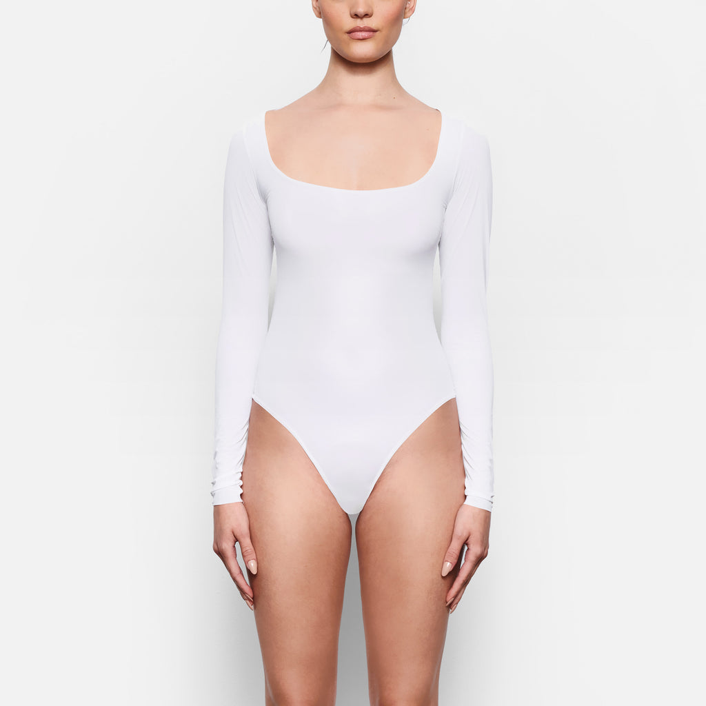 Jelly Sheer Long Sleeve Bodysuit - Marble | SKIMS