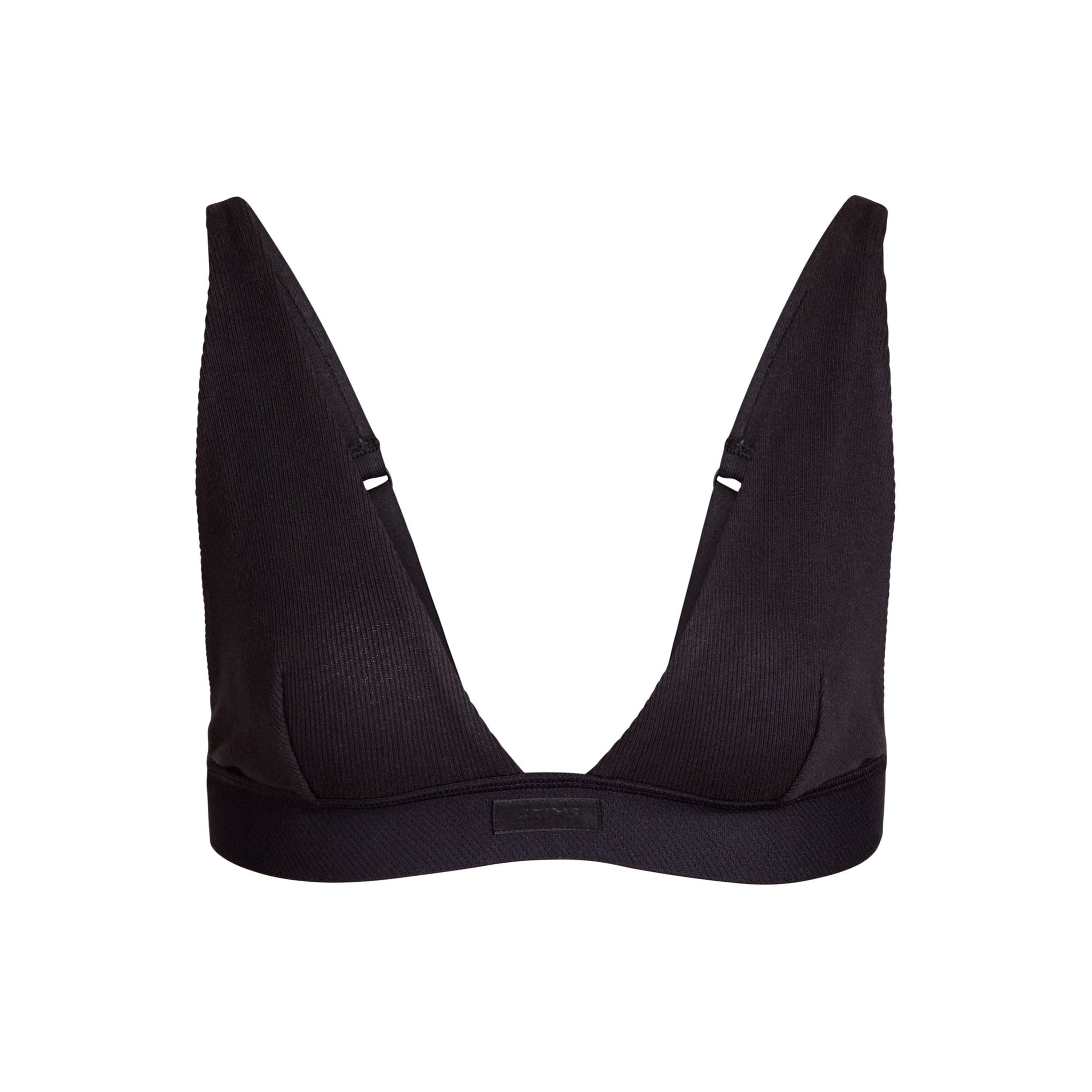 Cotton Rib Plunge Bralette