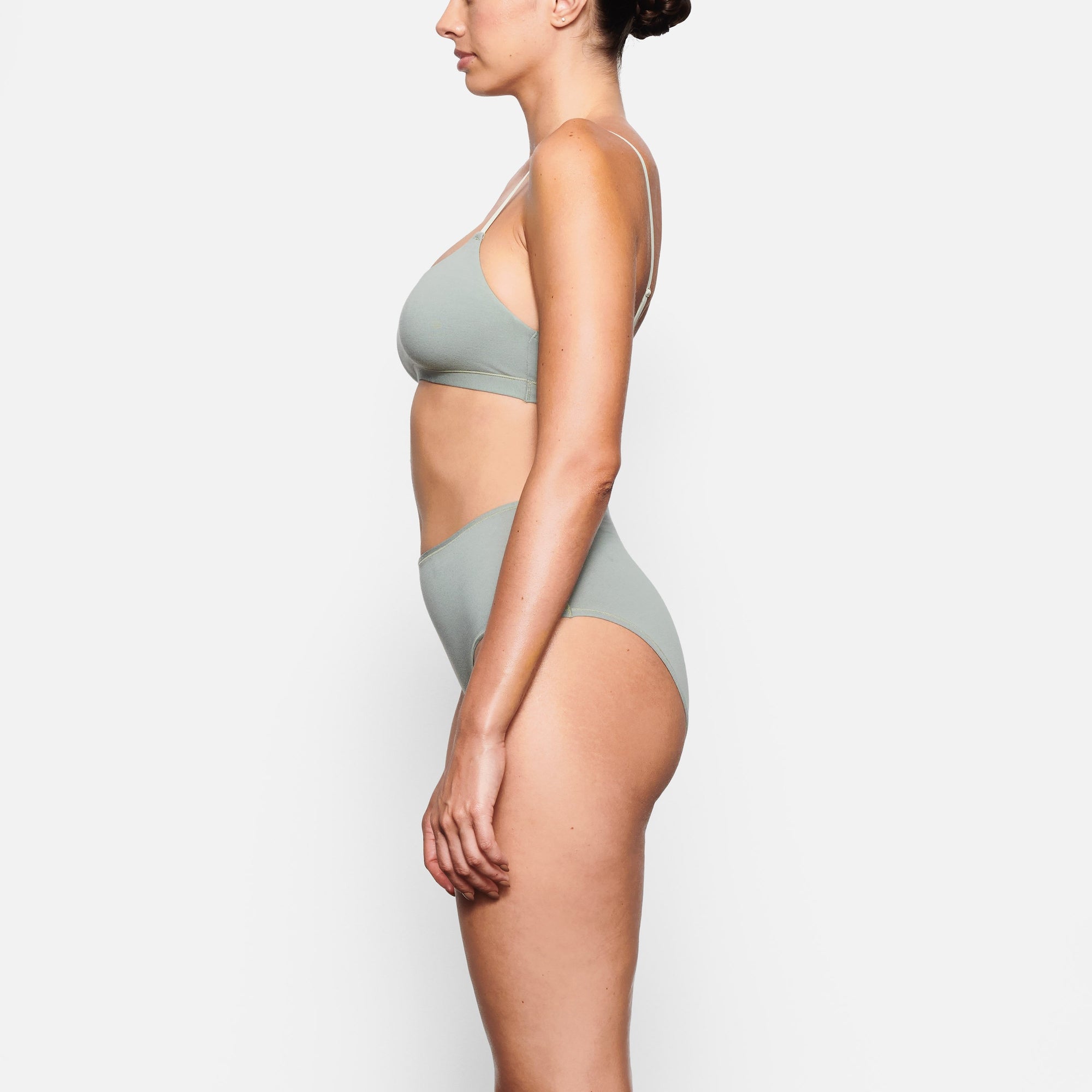 Skims Cotton Balconette Bra in Mineral