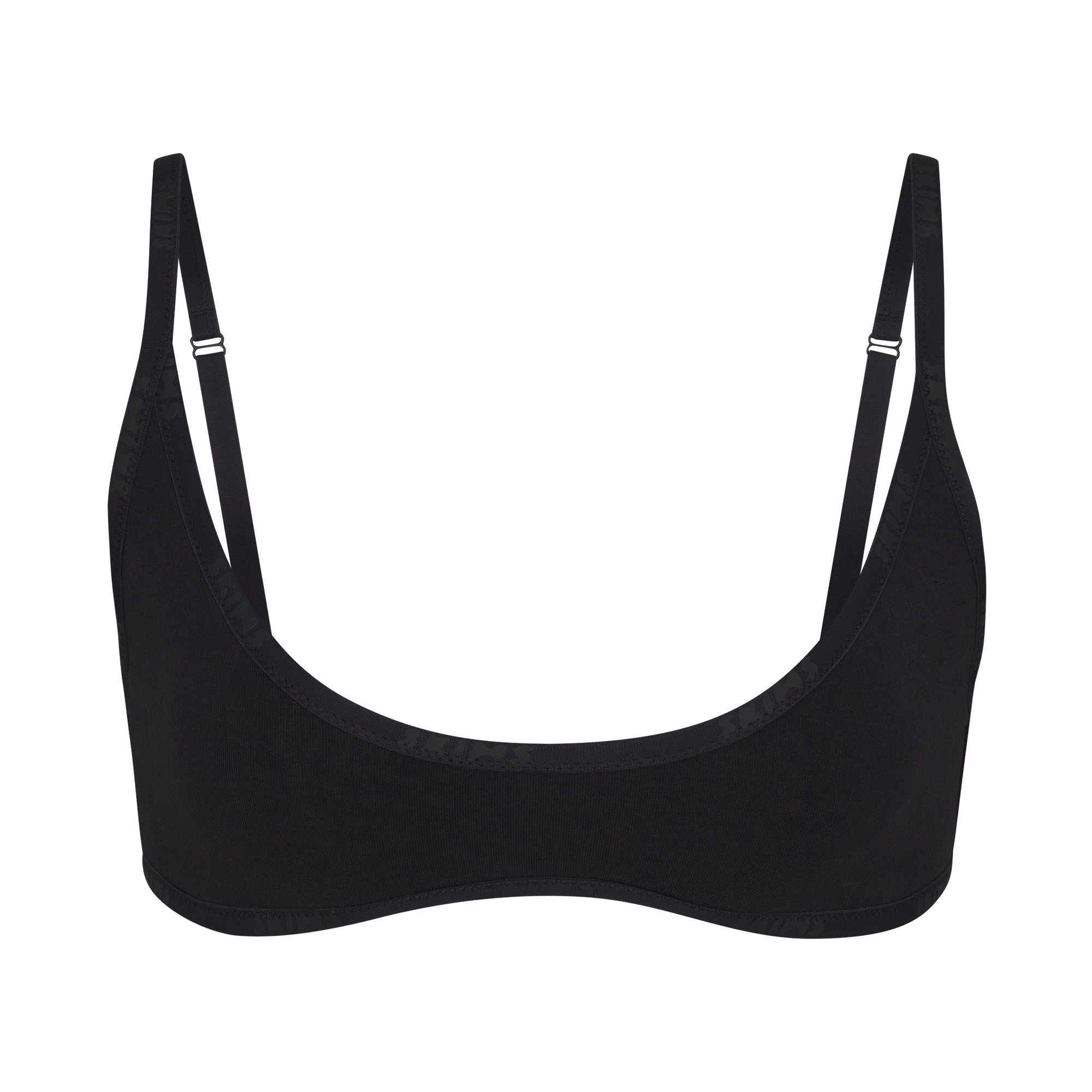 COTTON LOGO SCOOP NECK BRALETTE