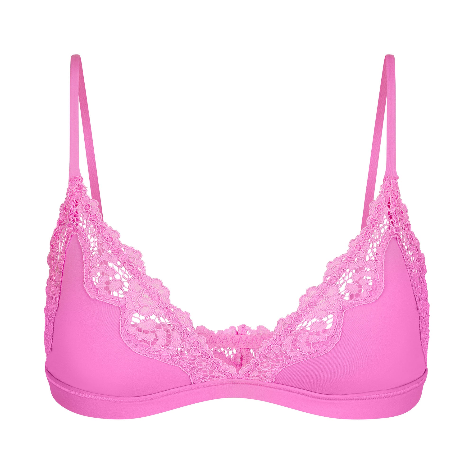 FITS EVERYBODY CORDED LACE UNLINED SCOOP BRA | NEON ORCHID