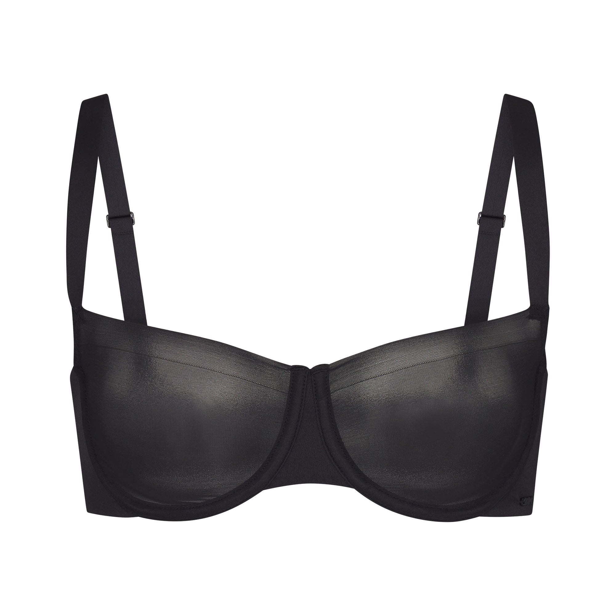 Romantic Corded Lace Unlined Balconette Bra in Black