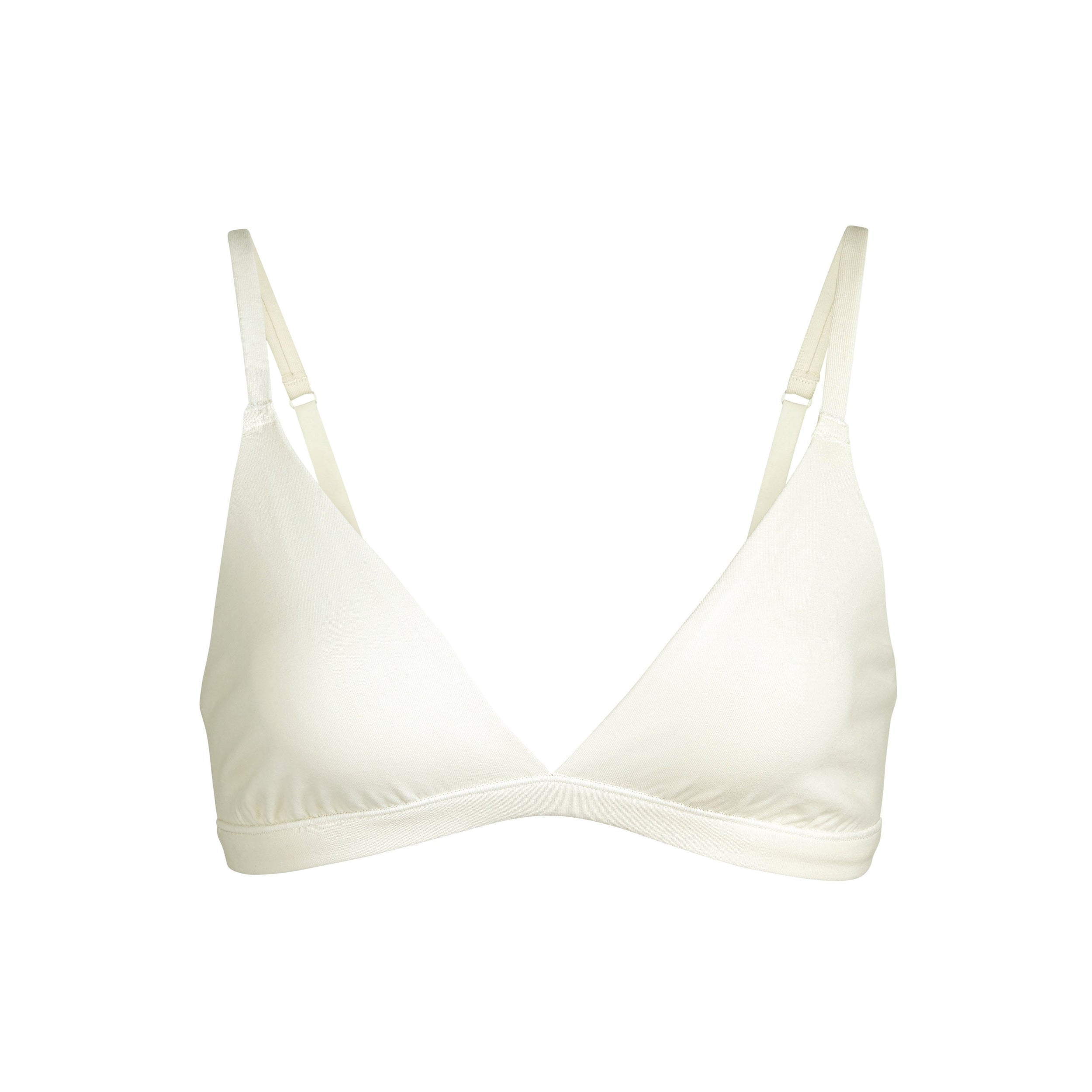 COTTON JERSEY TRIANGLE BRALETTE | BONE