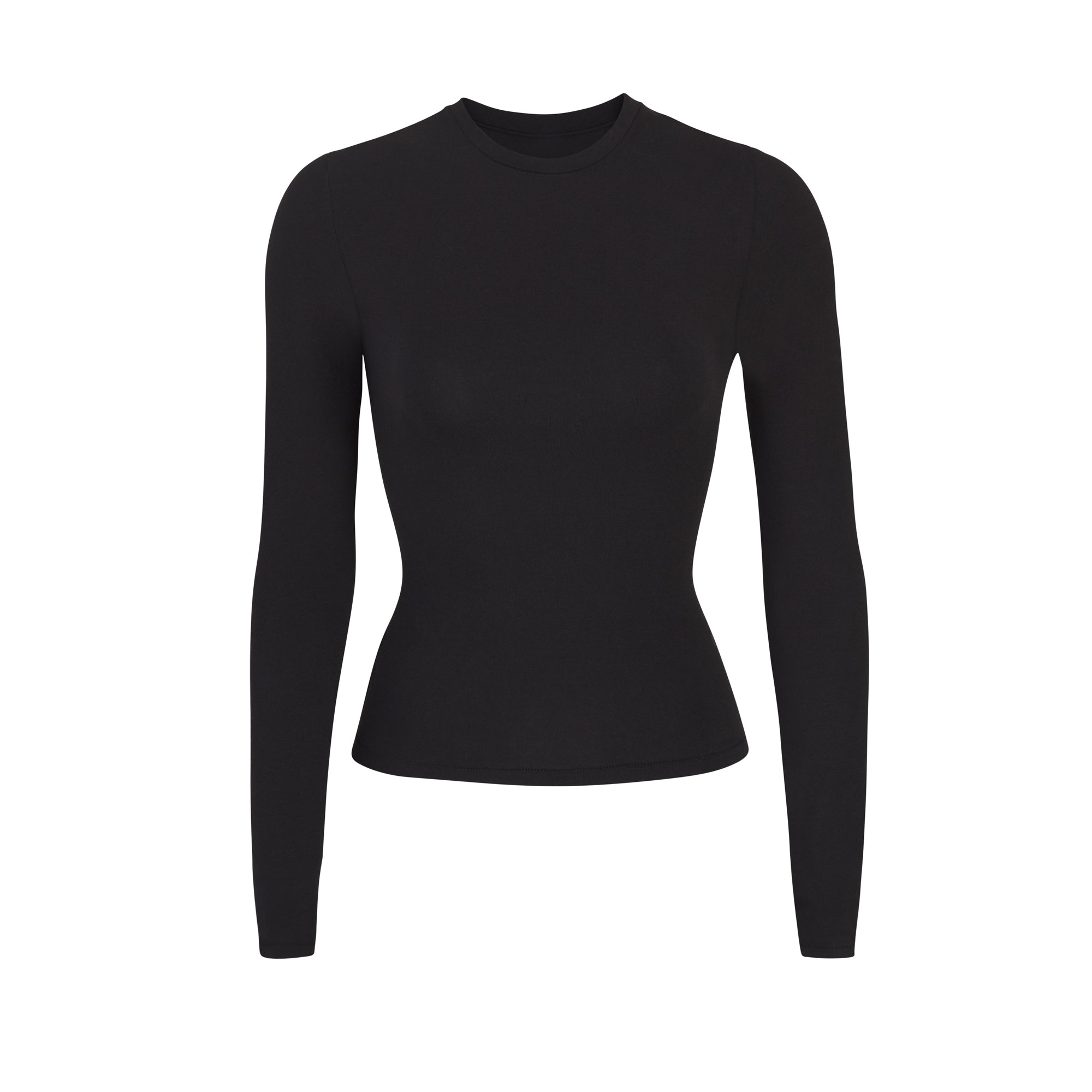 Cotton Jersey Long Sleeve T-Shirt - Soot | SKIMS