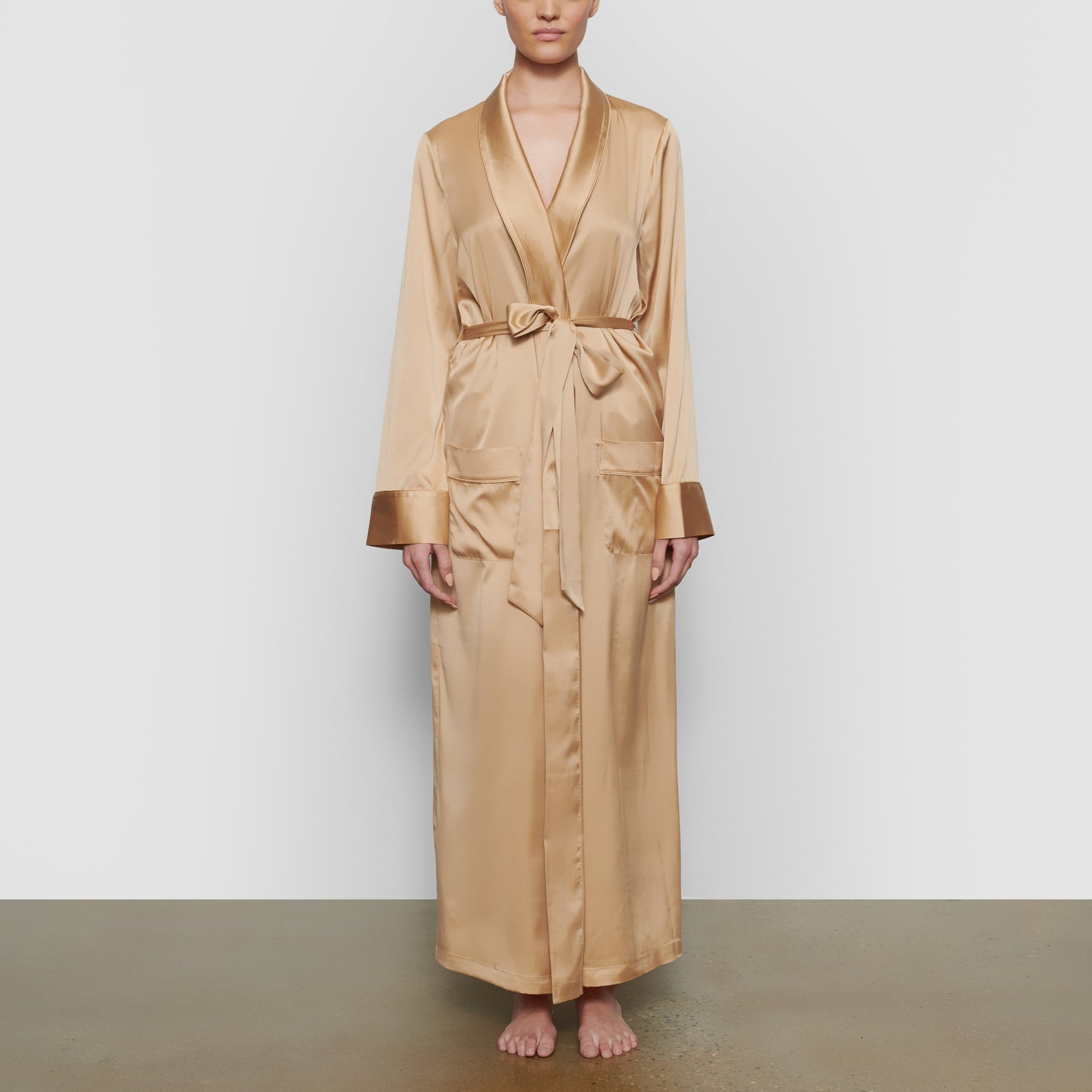 Silk Sleep Robe - Honey | Silk Pajamas for Women | SKIMS