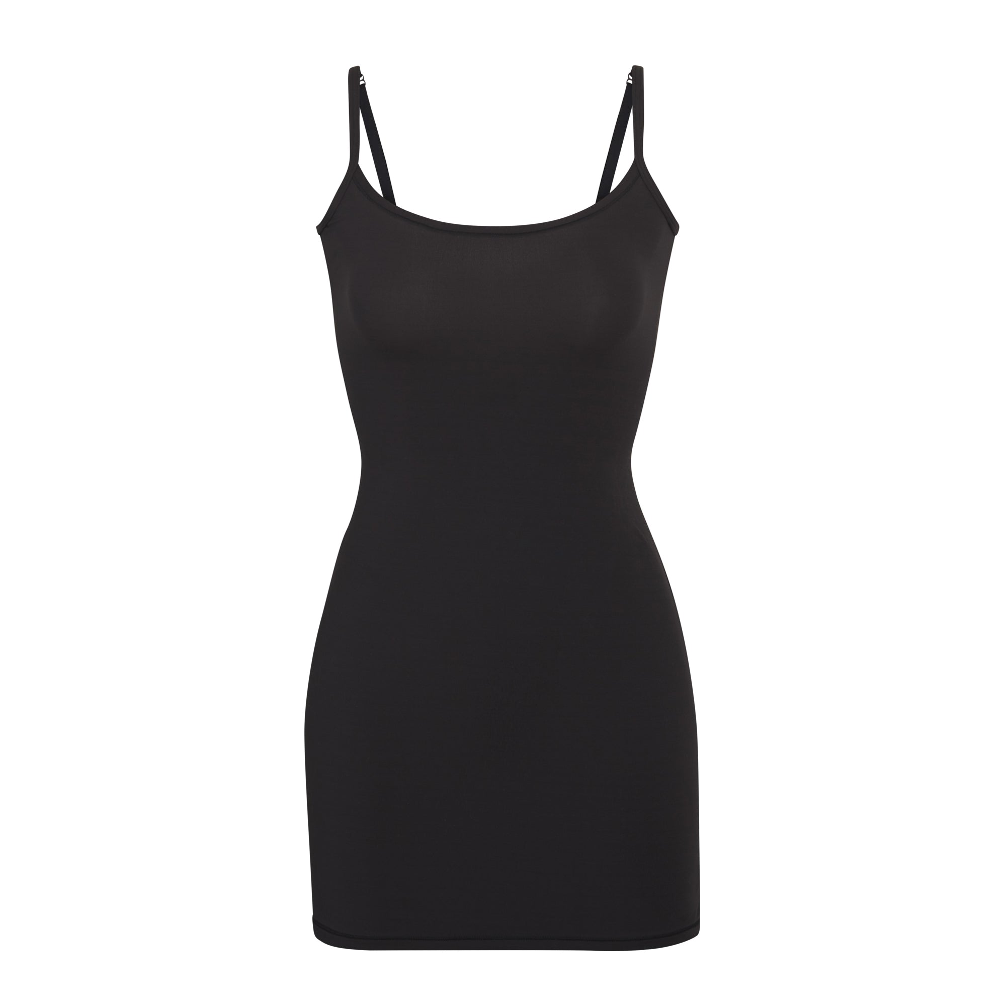 Sexy Black Strappy Dress - Scoop Neckline / Adjustable Straps / Trim Body  Fit / Back Strap