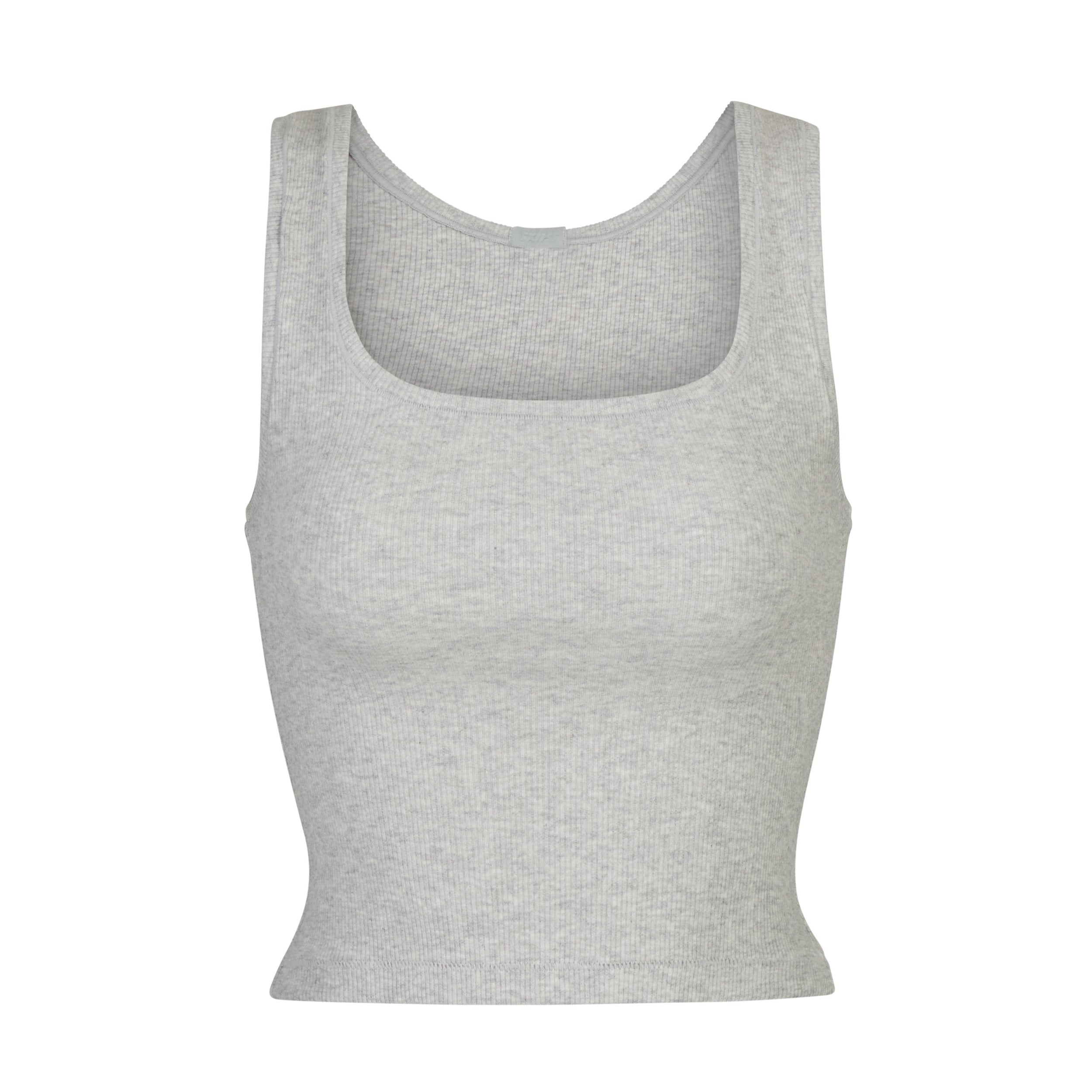 Buy SKIMS Cotton Rib Tank - Light Heather Grey At 29% Off