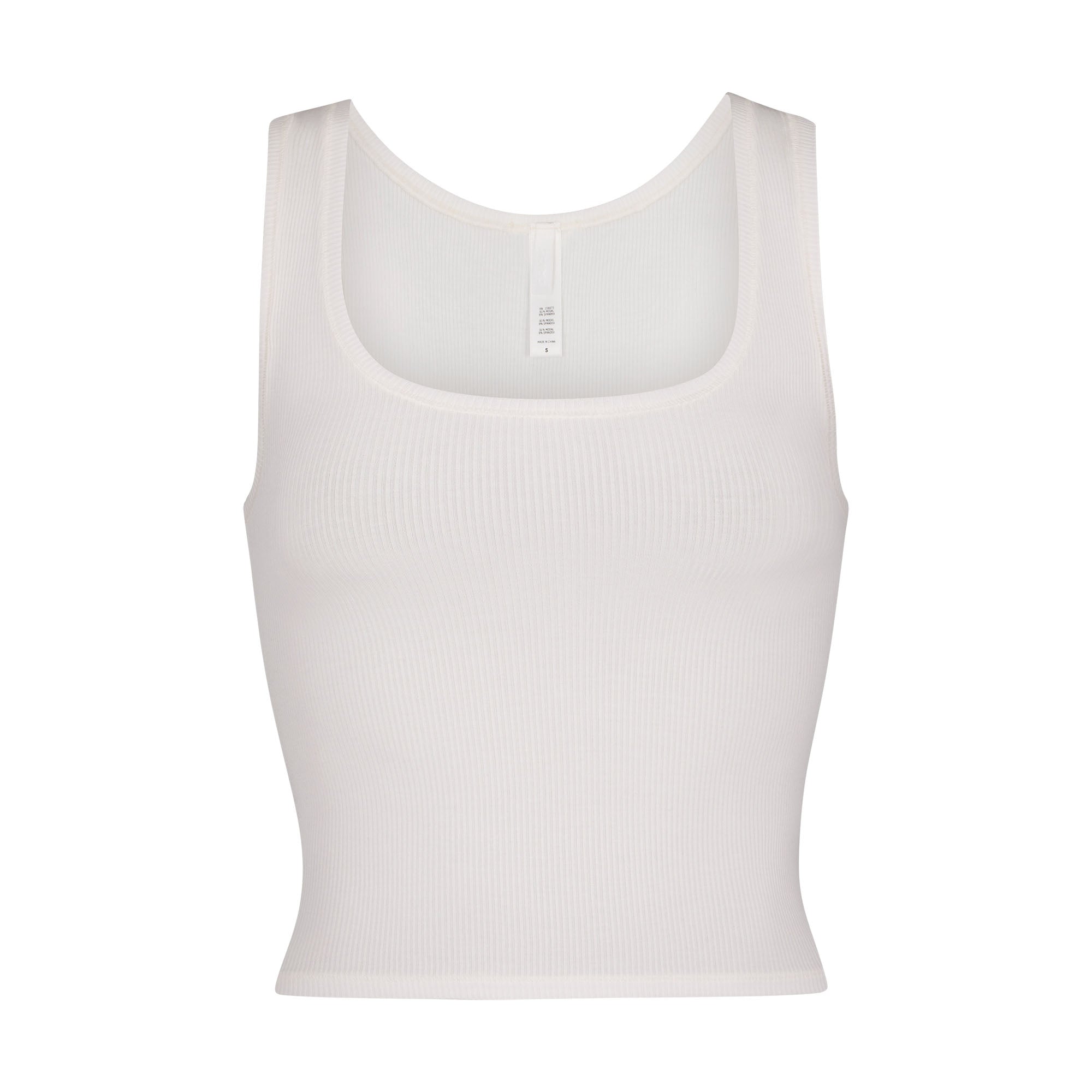 Womens Skims ivory Cotton Ribbed Cropped Tank Top | Harrods # {CountryCode}