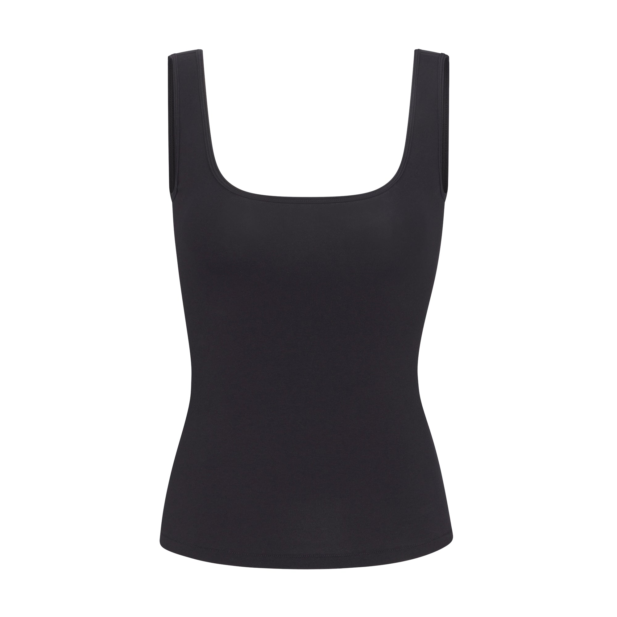 Ribbed cotton-blend jersey tank - Soot