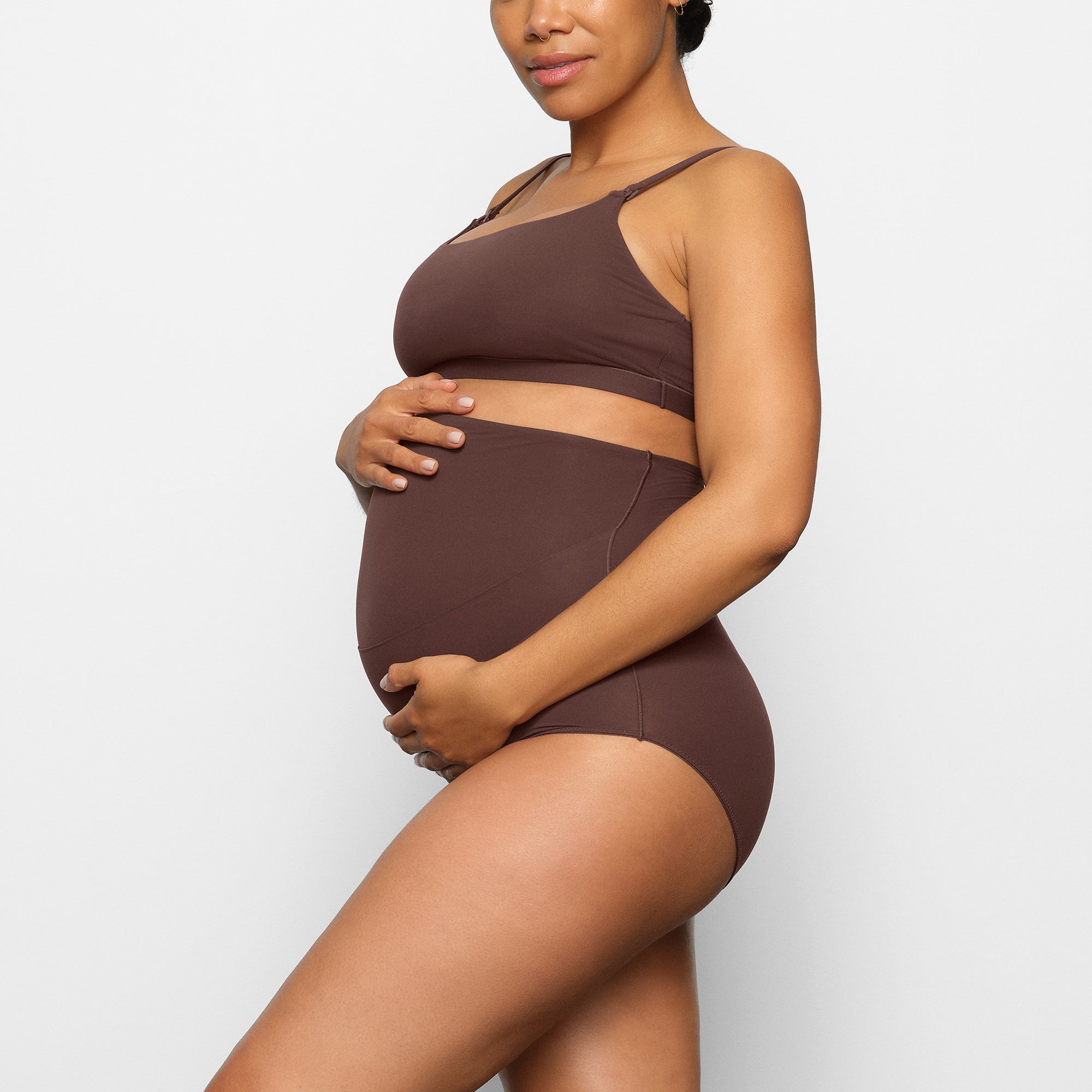 FITS EVERYBODY MATERNITY BANDED HIGH-WAISTED BRIEF | COCOA