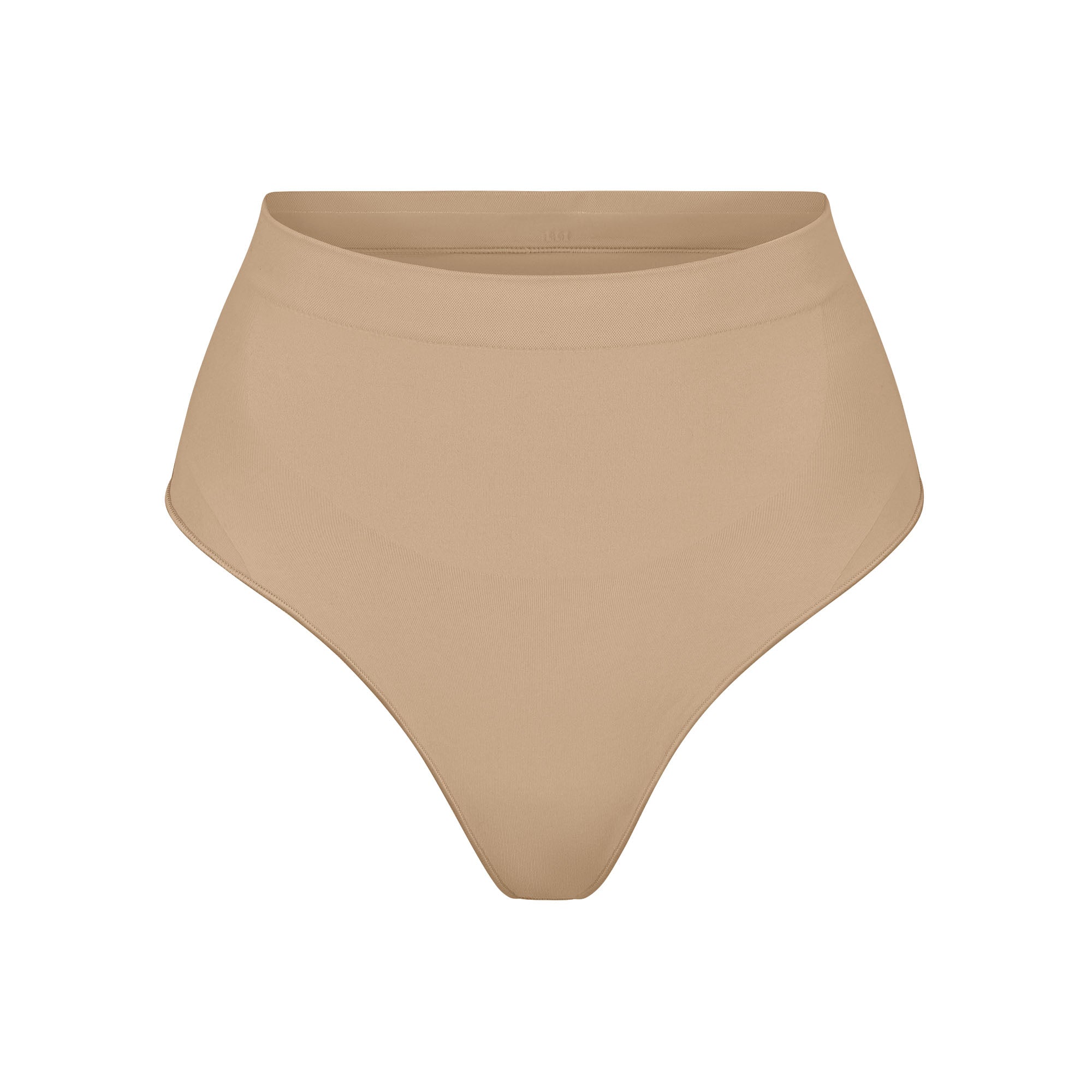 Seamless High Waist Thong Beige