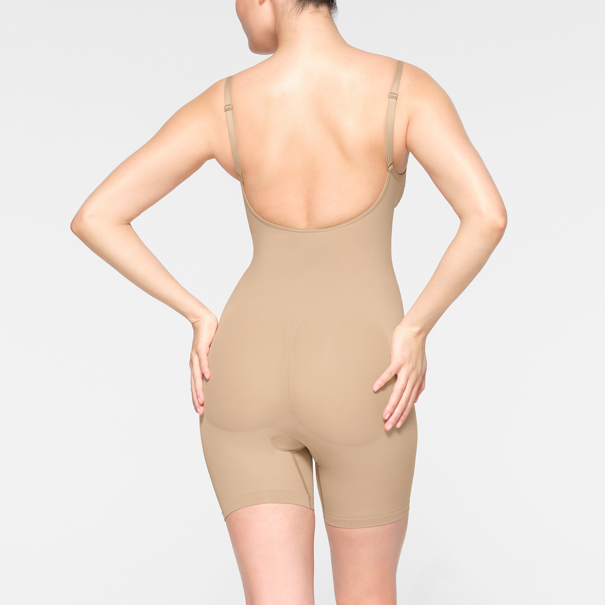 Track Seamless Sculpt Low Back Mid Thigh Bodysuit - Bronze - M at