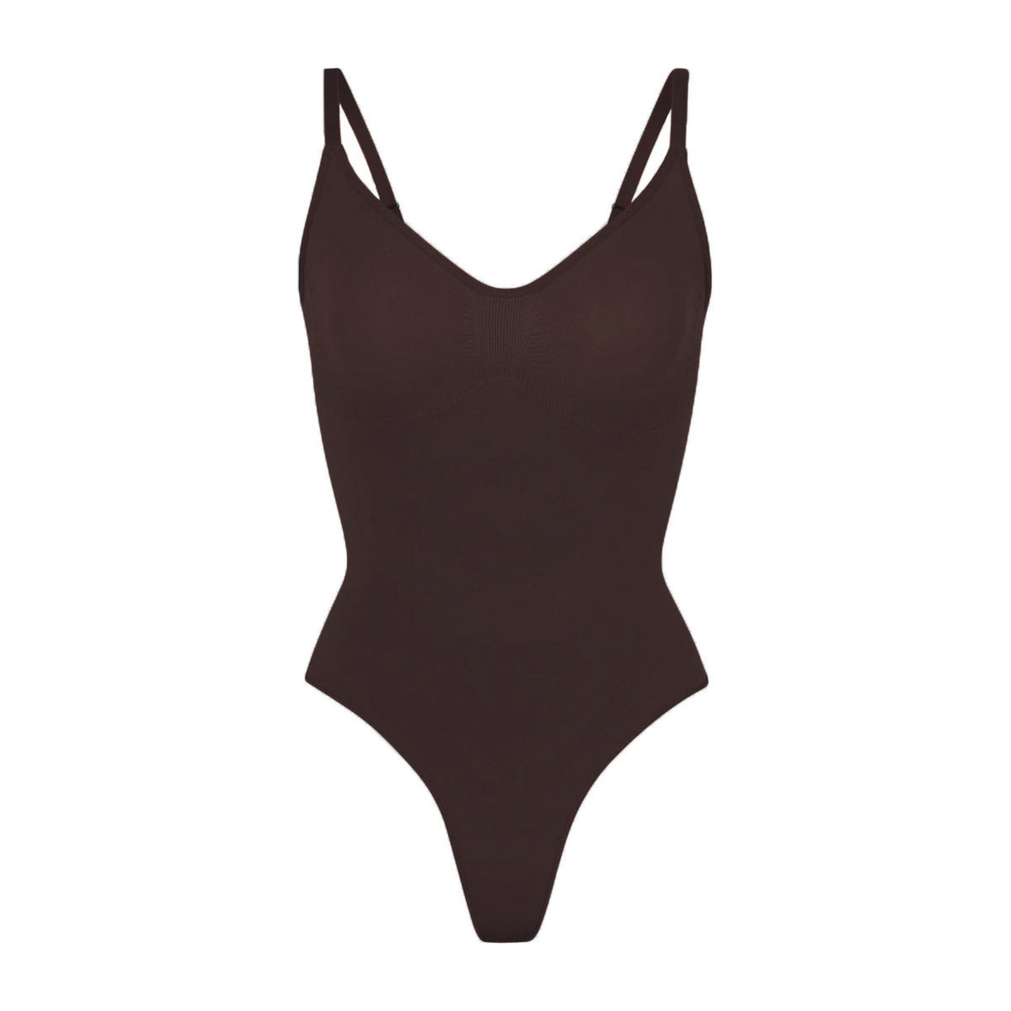 Track Seamless Sculpt Open Bust Thong Bodysuit - Espresso - XS at